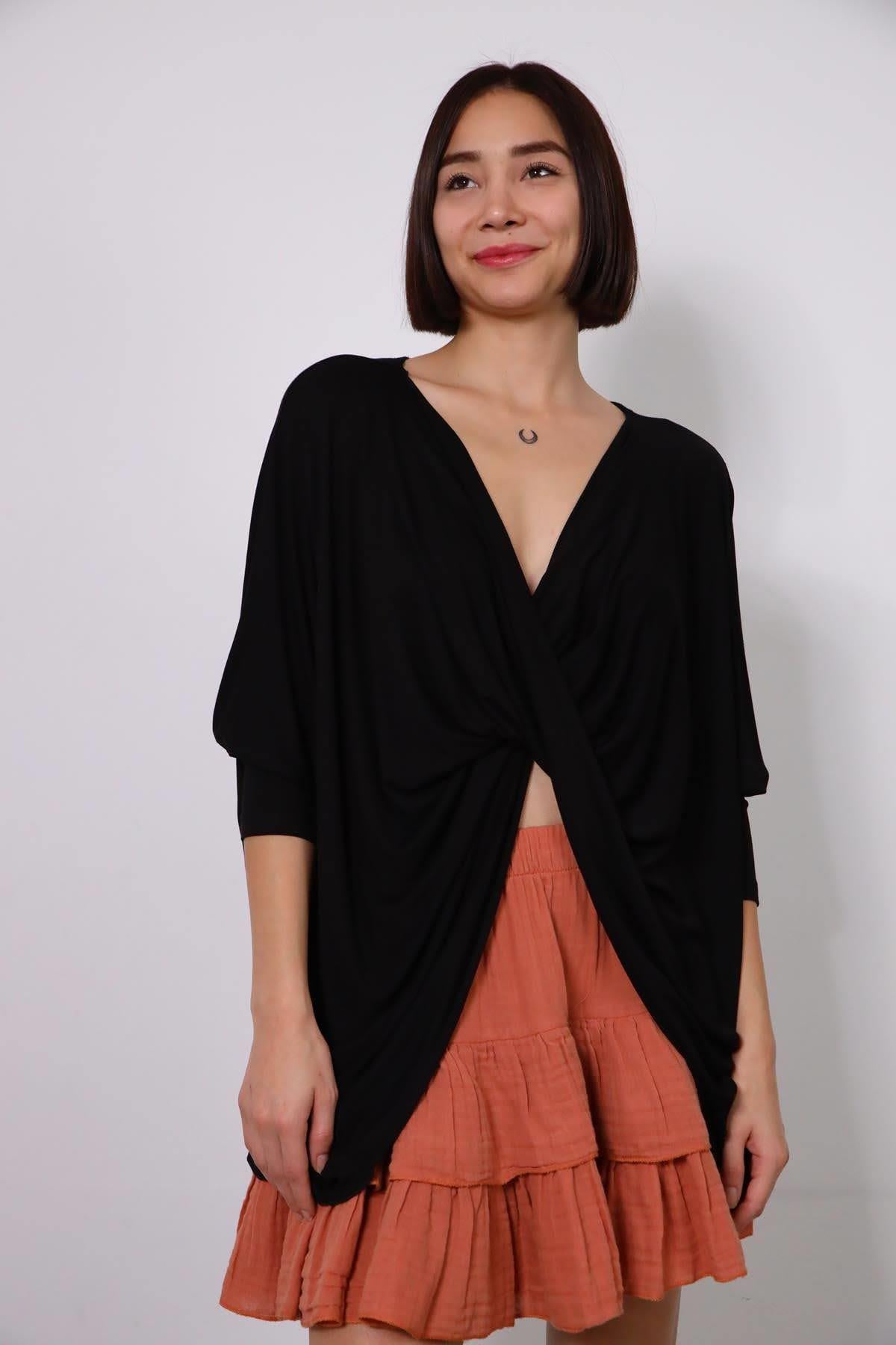 Black Loose Designer Blouse - Saman Butik | Shop Online Black Loose Designer Blouse