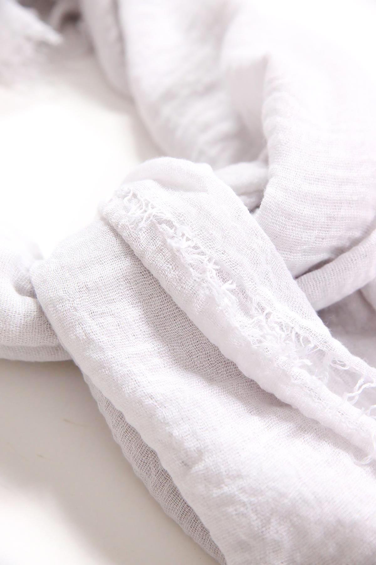 Açık Gri Pamuk Şal - Şaman Butik Açık Gri Pamuk Şal