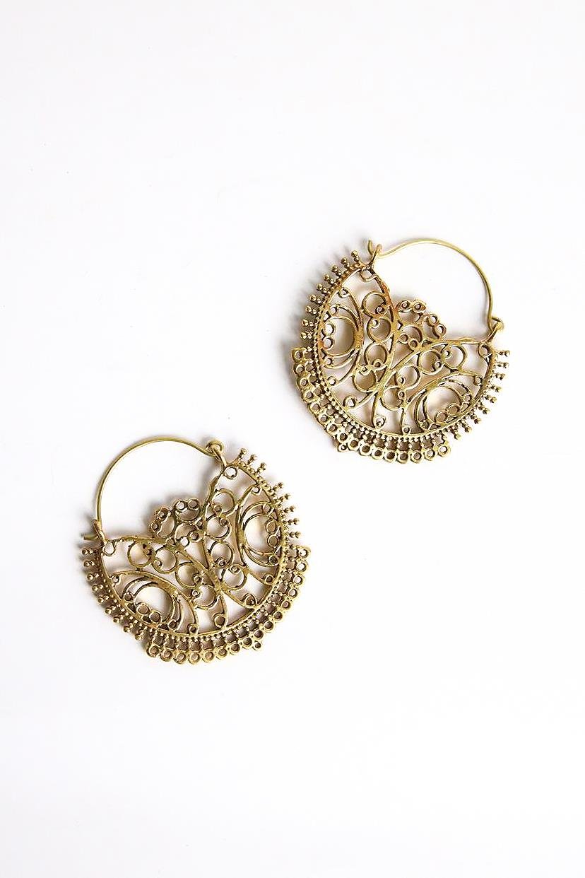  Antik İşleme Tasarım Bronz Küpe