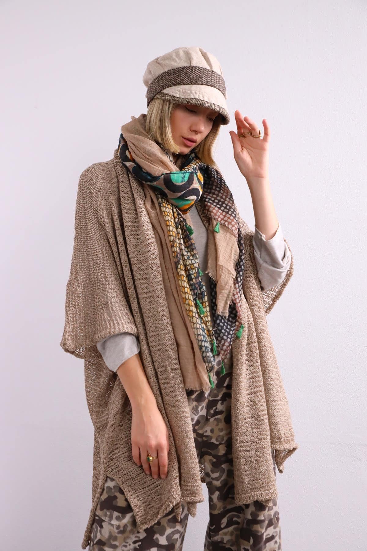 Mink Shawl Collar Mercerized Cardigan - Saman Butik | Shop Online Mink Shawl Collar Mercerized Cardigan