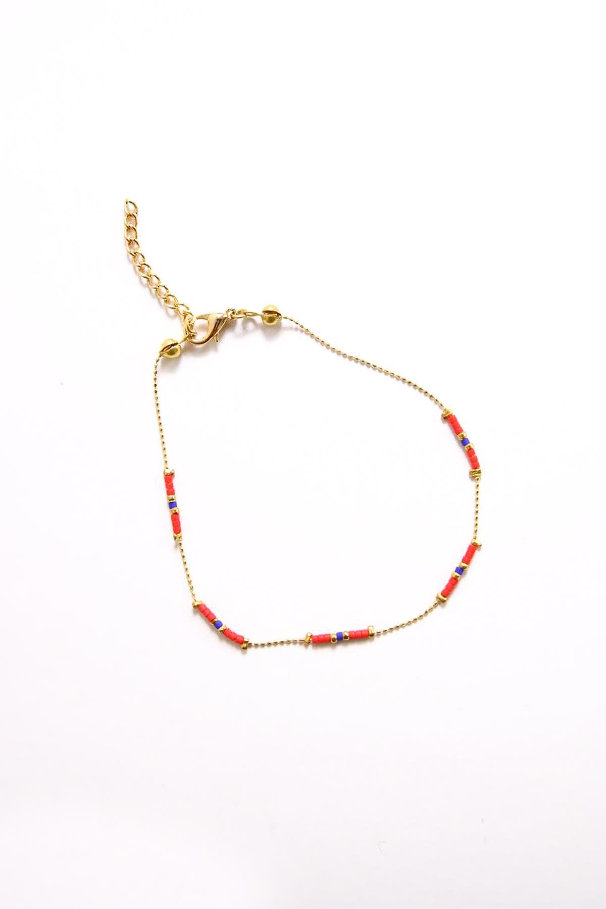 Turuncu Taş Detay Halhal - Şaman Butik Turuncu Taş Detay Halhal