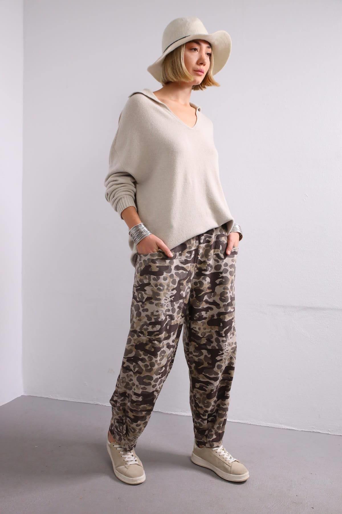 Krem Rengi Polo Yaka Kazak - Şaman Butk Krem Rengi Polo Yaka Kazak