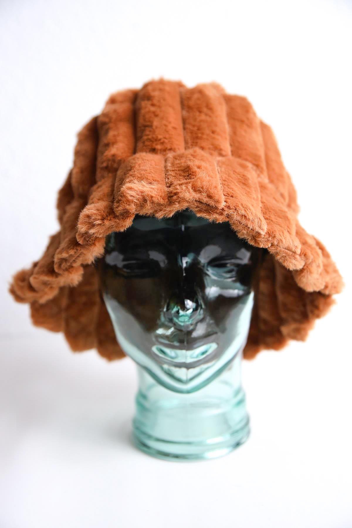  Kahverengi Peluş Bucket Şapka