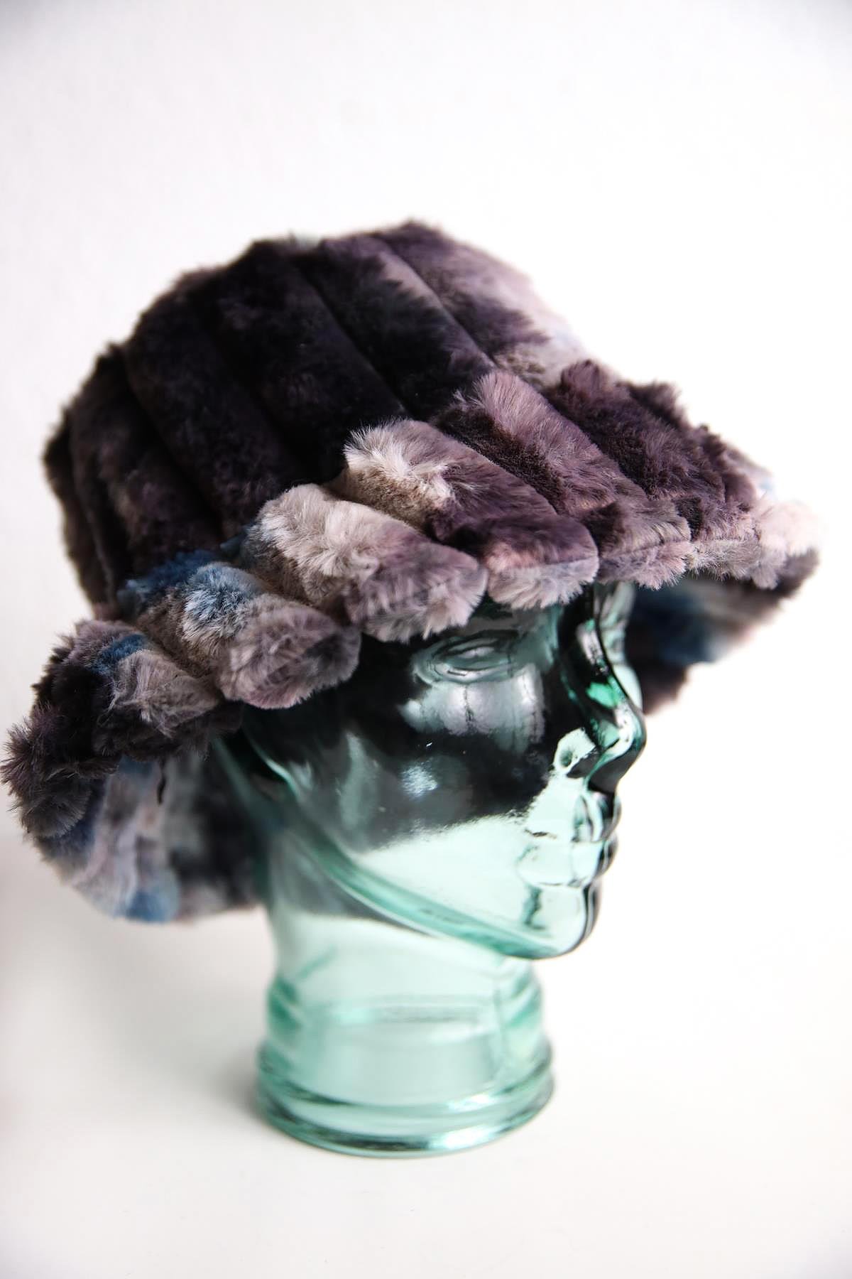  Antrasit Batikli Peluş Bucket Şapka