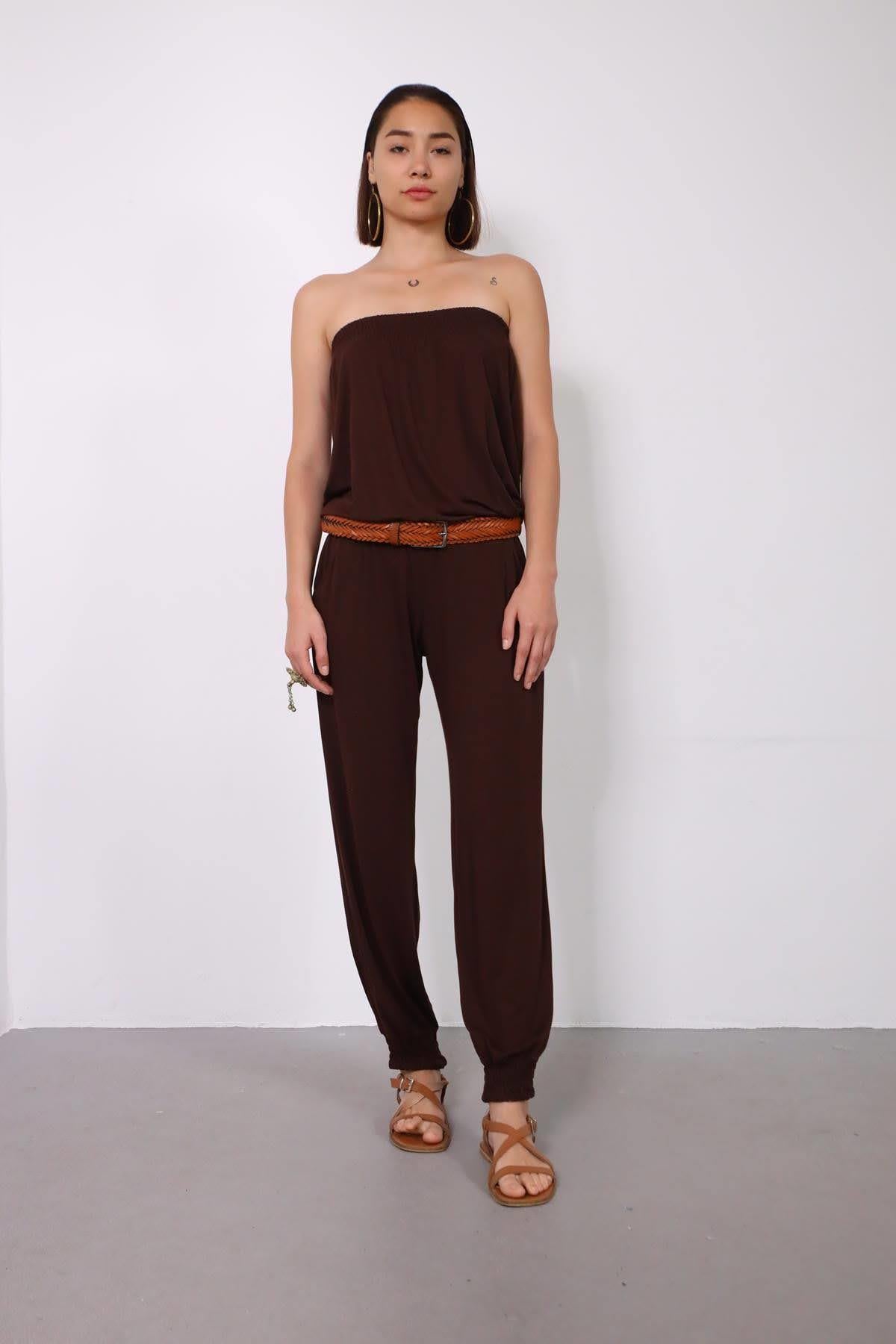  Kahverengi Straplez Tulum