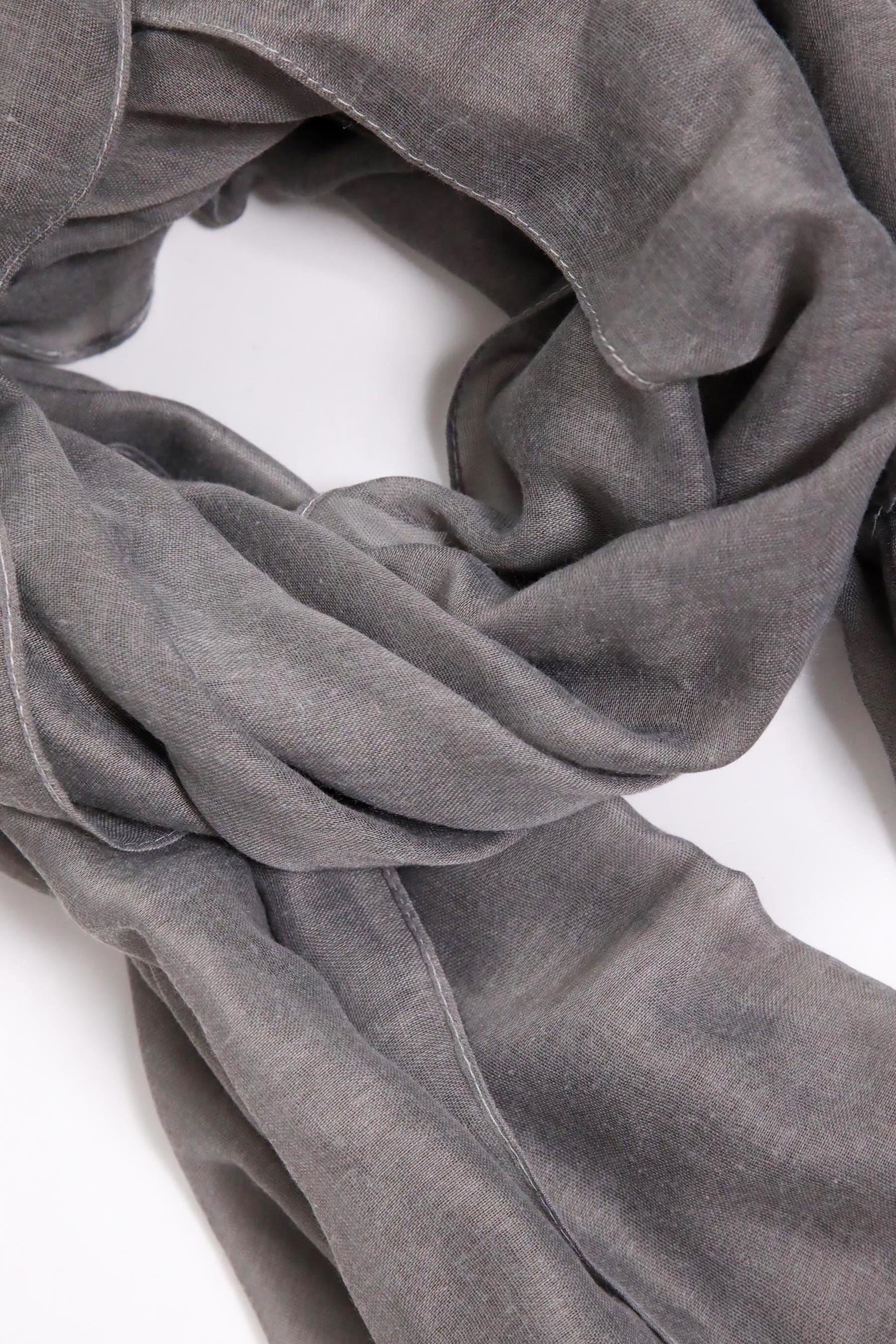 Gri Dikişli Pamuk Şal - Şaman Butik Gri Dikişli Pamuk Şal