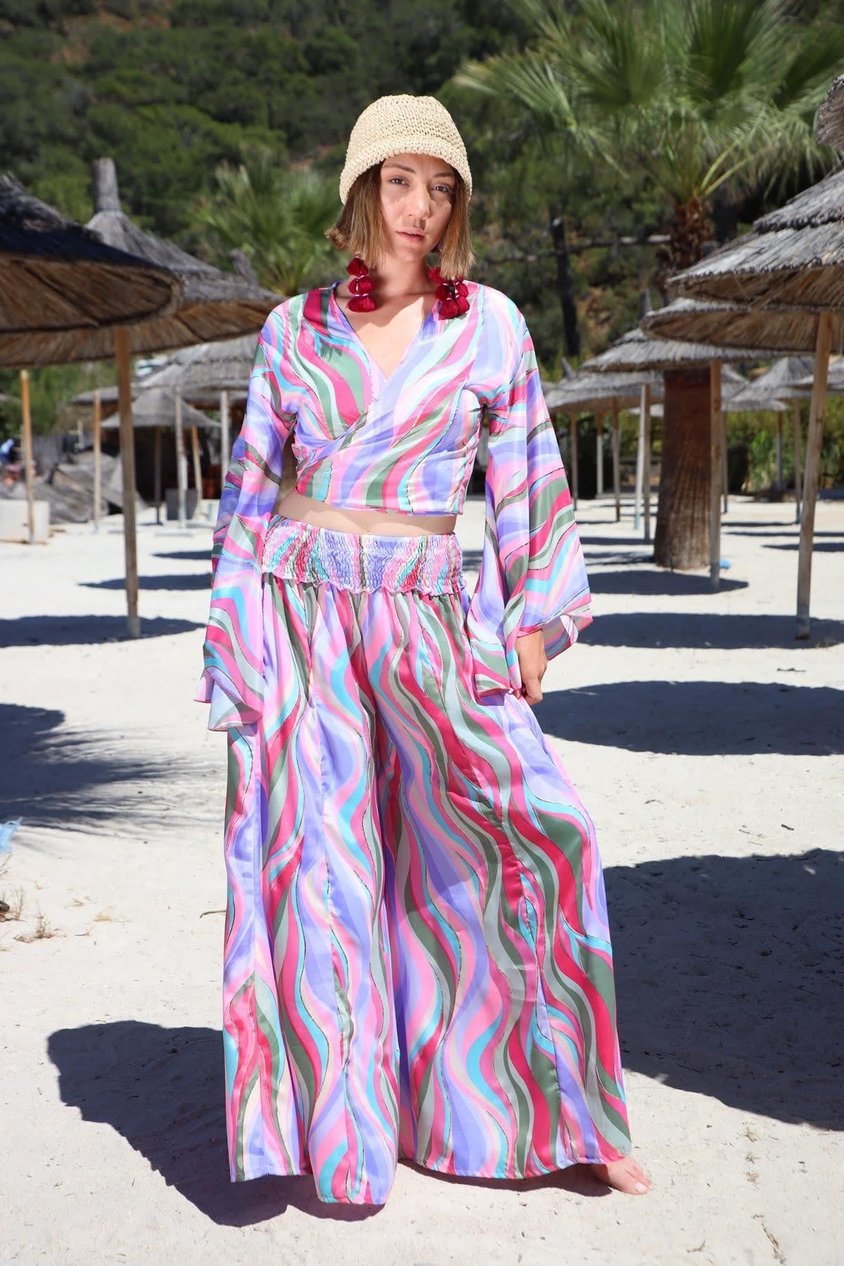 Lila Yarasa Kol İpek Bolero - Şaman Butik Lila Yarasa Kol İpek Bolero