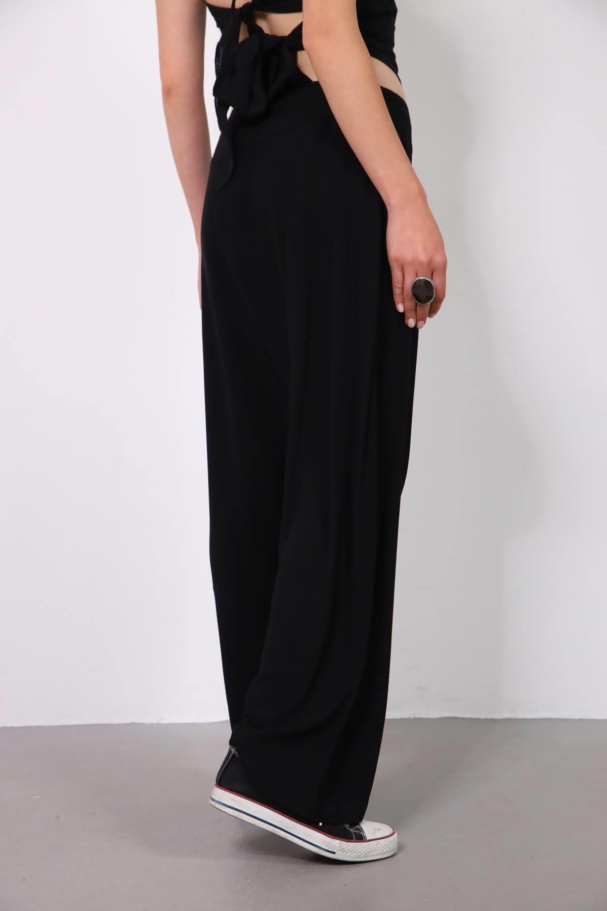 Black Zippered Harem Pants - Saman Butik | Shop Online Black Zippered Harem Pants