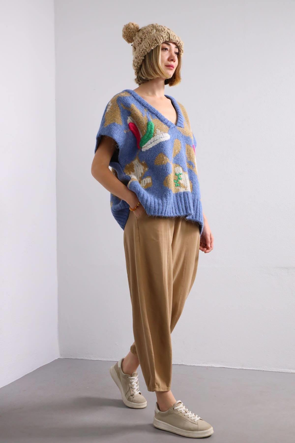Camel Rengi Dikiş Detaylı Salaş Pantolon - Şaman Butik Camel Rengi Dikiş Detaylı Salaş Pantolon