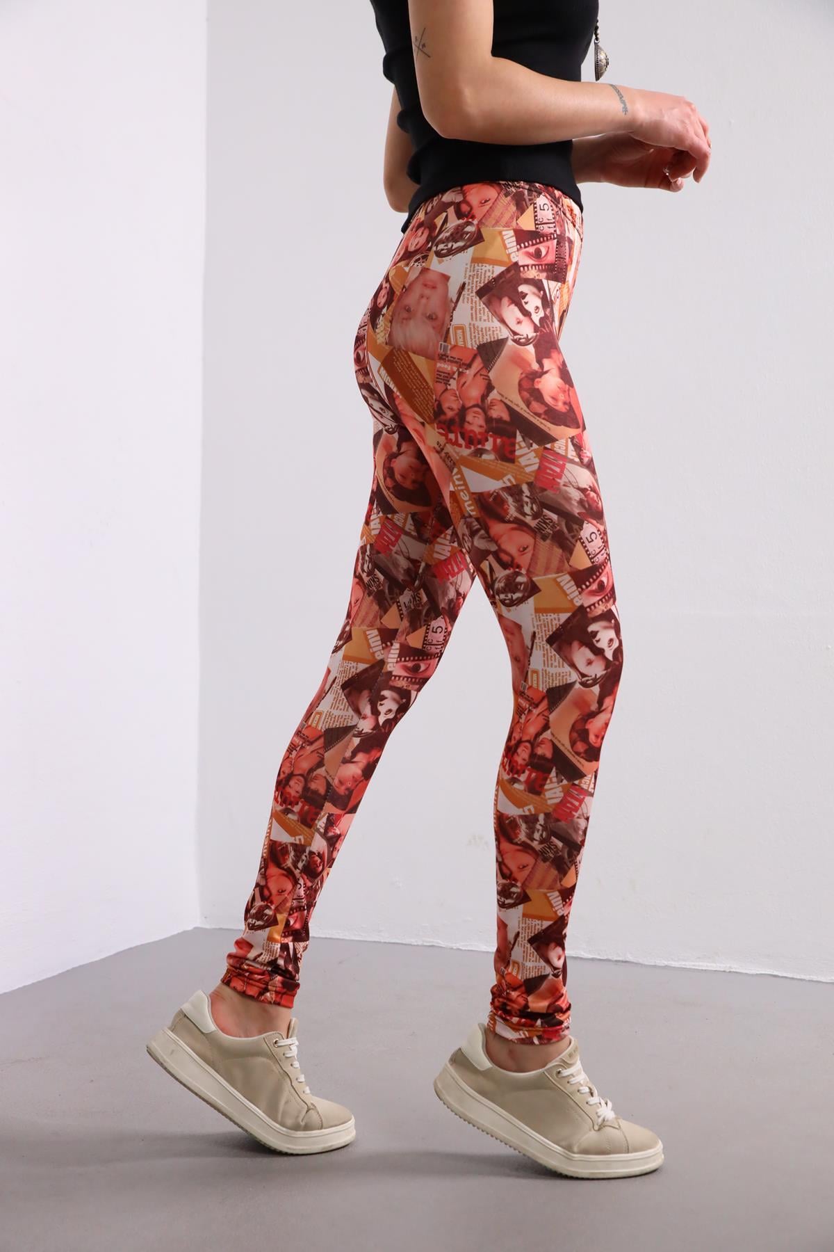 Renkli Desenli Tayt - Şaman Butik Renkli Desenli Tayt