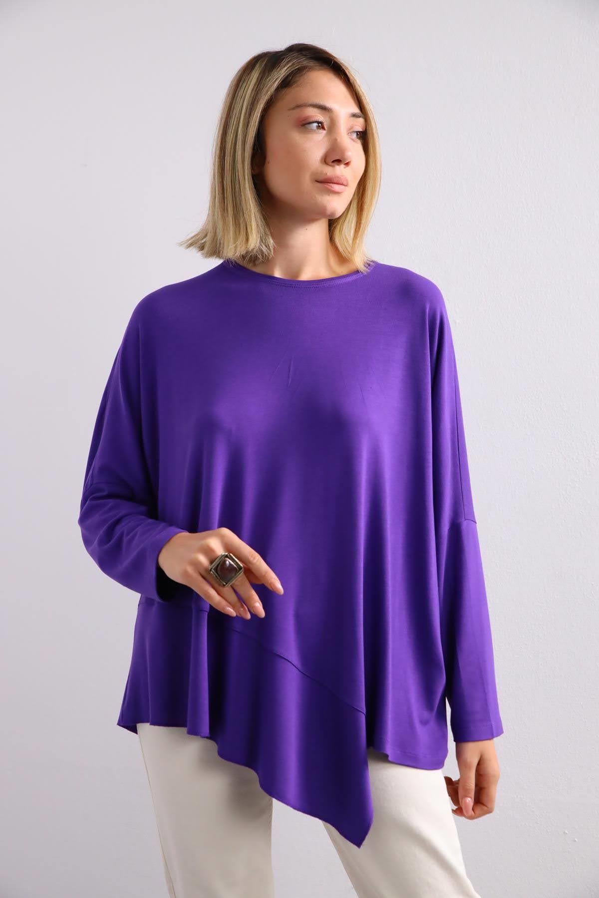  Mor Altı Parçalı Bluz