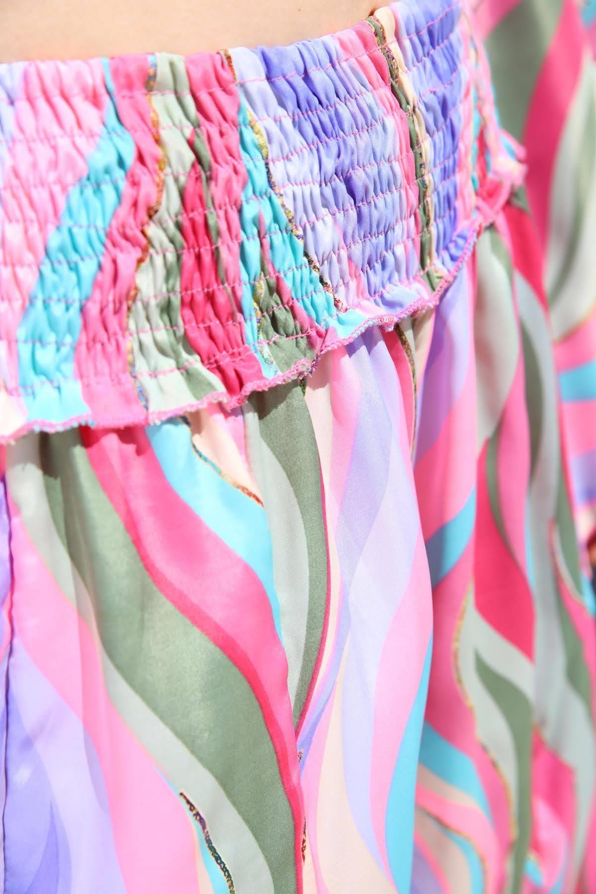 Lila Beli Gipeli İpek Yarasa Pantolon - Şaman Butik Lila Beli Gipeli İpek Yarasa Pantolon