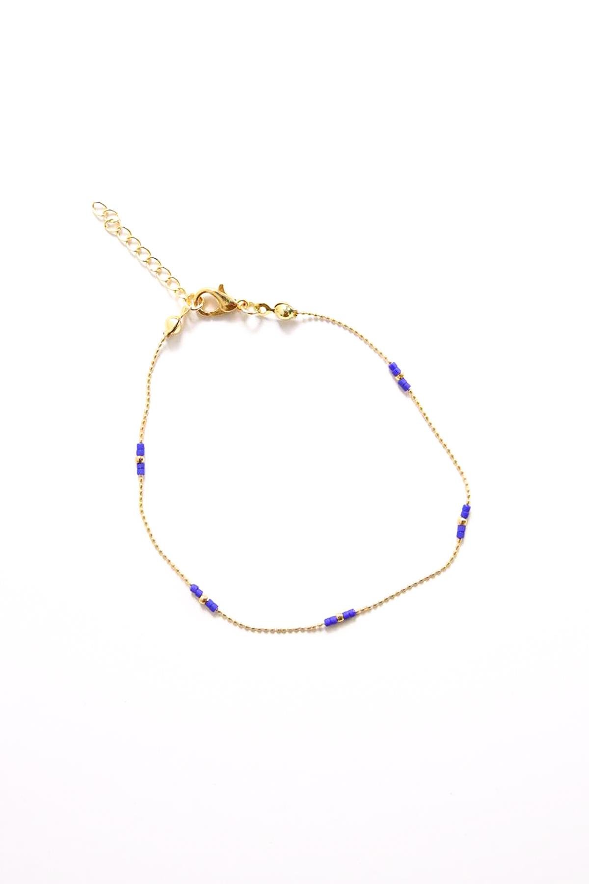 Lacivert Taş Detaylı Halhal - Şaman Butik Lacivert Taş Detaylı Halhal