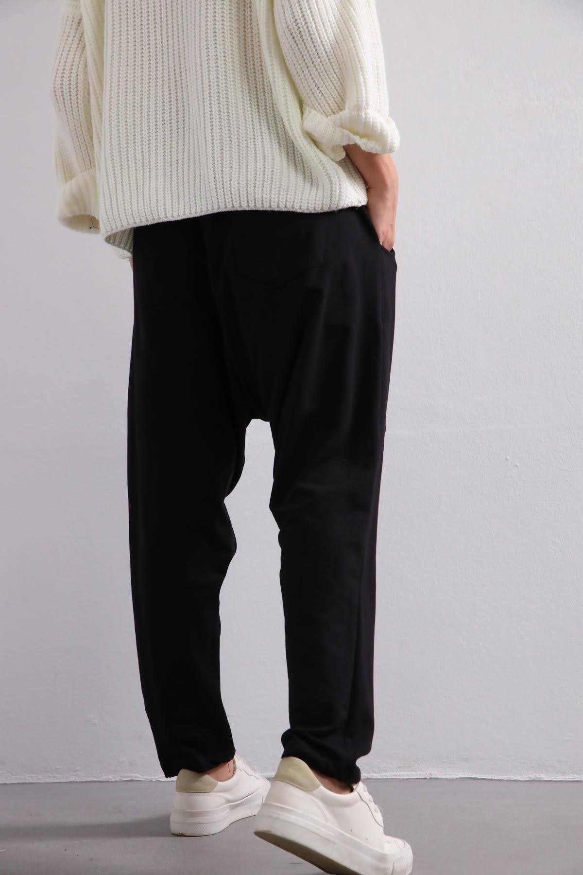 Siyah Önü Dikişli Pantolon - Şaman Butik - Bohem Giyim ve Aksesuar | Kadın & Erkek Siyah Önü Dikişli Pantolon