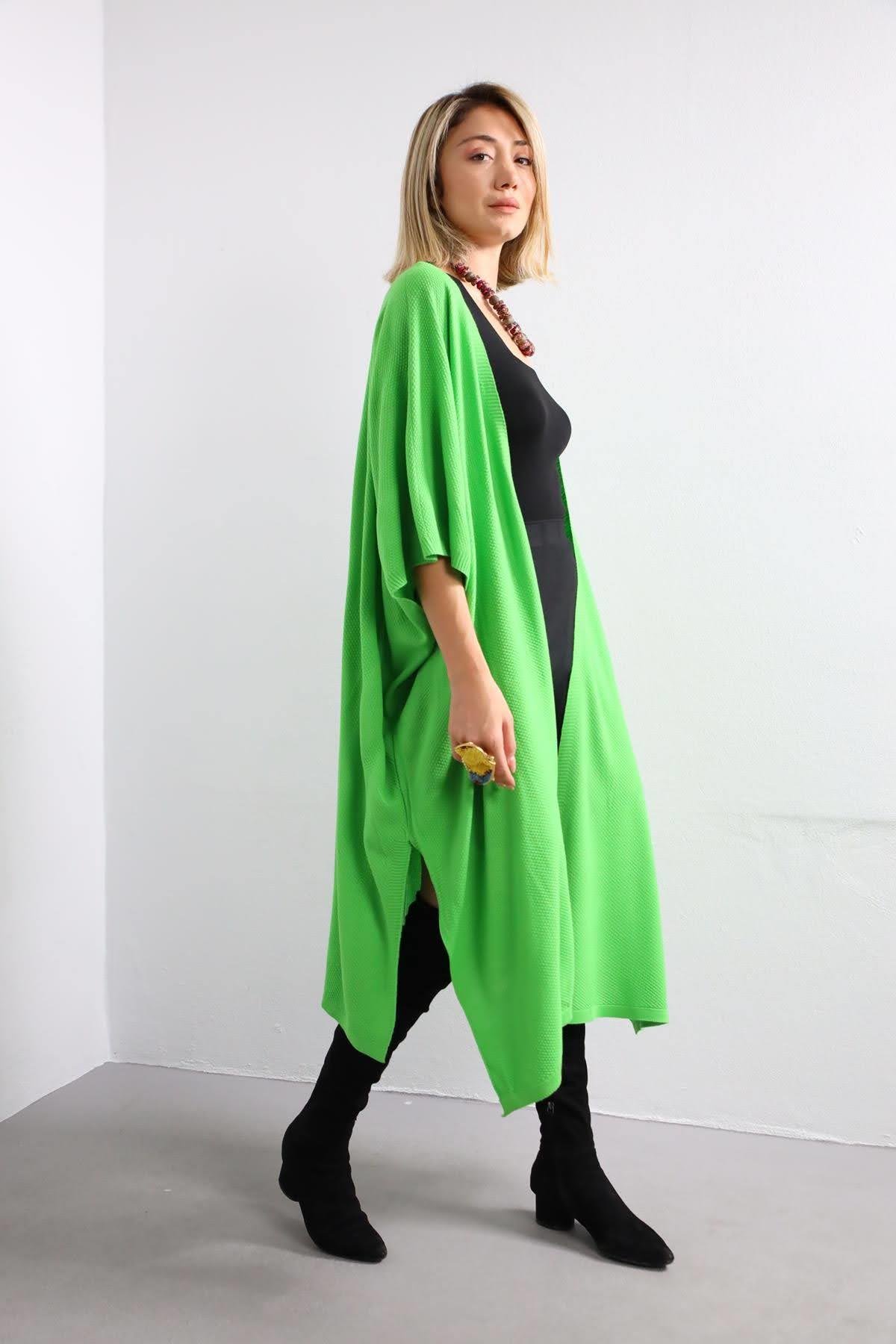 Green Side Slit Cardigan Green Side Slit Cardigan