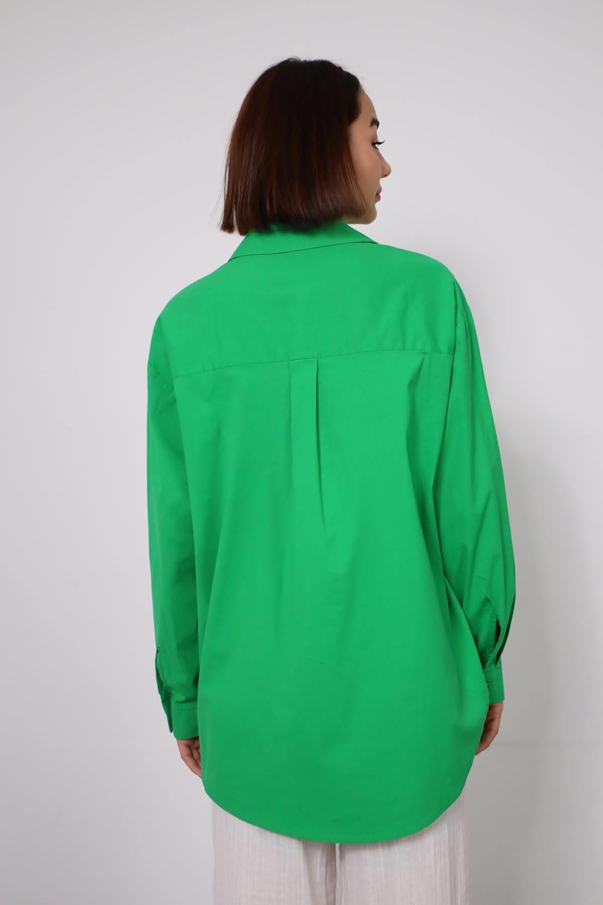 Green Back Long Detail Shirt Green Back Long Detail Shirt