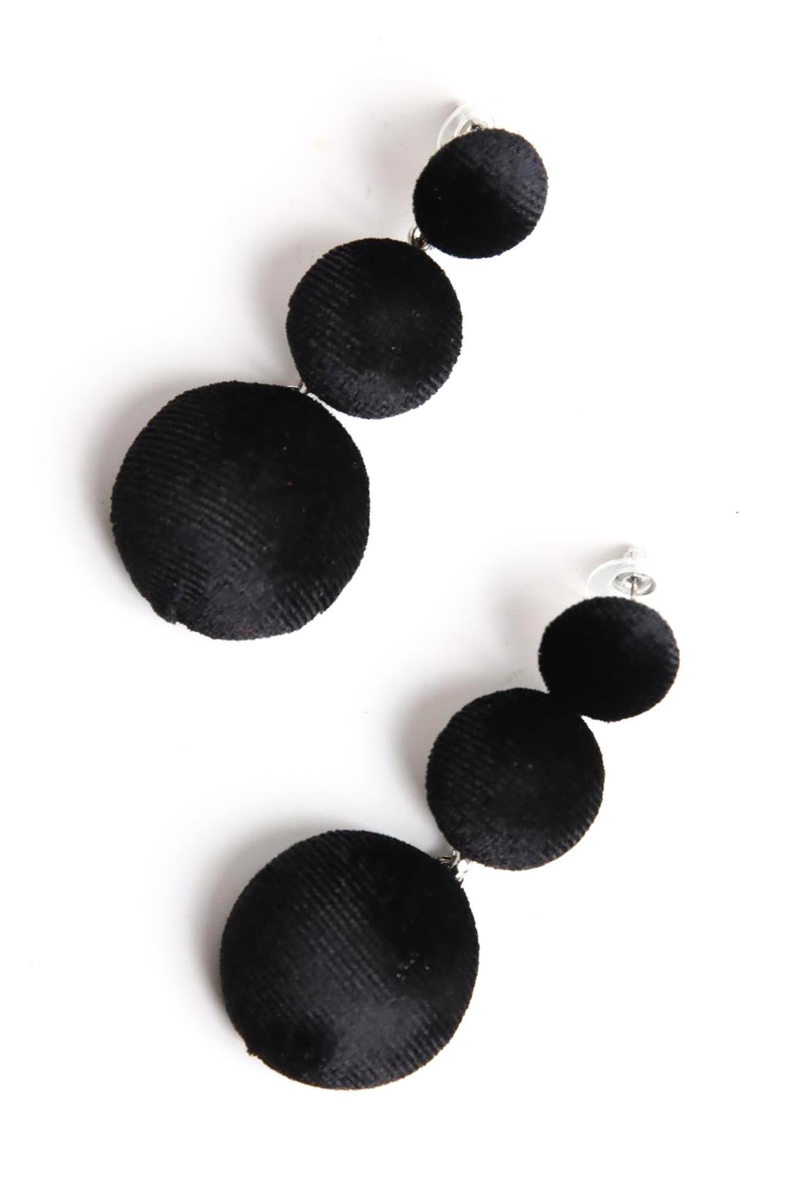  Kadife Kumaş Kaplama Küpe