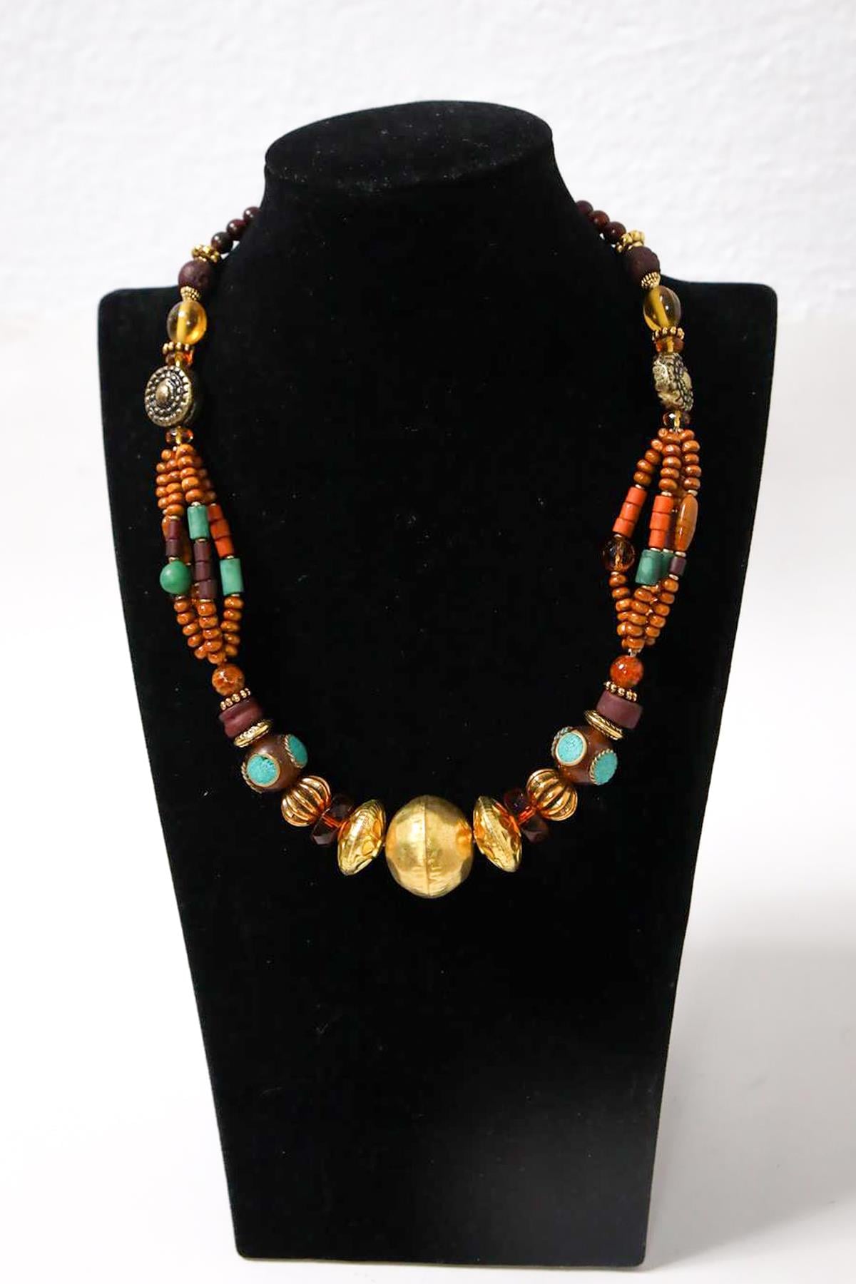 Otantik Gold Detaylı Kolye - Şaman Butik Otantik Gold Detaylı Kolye