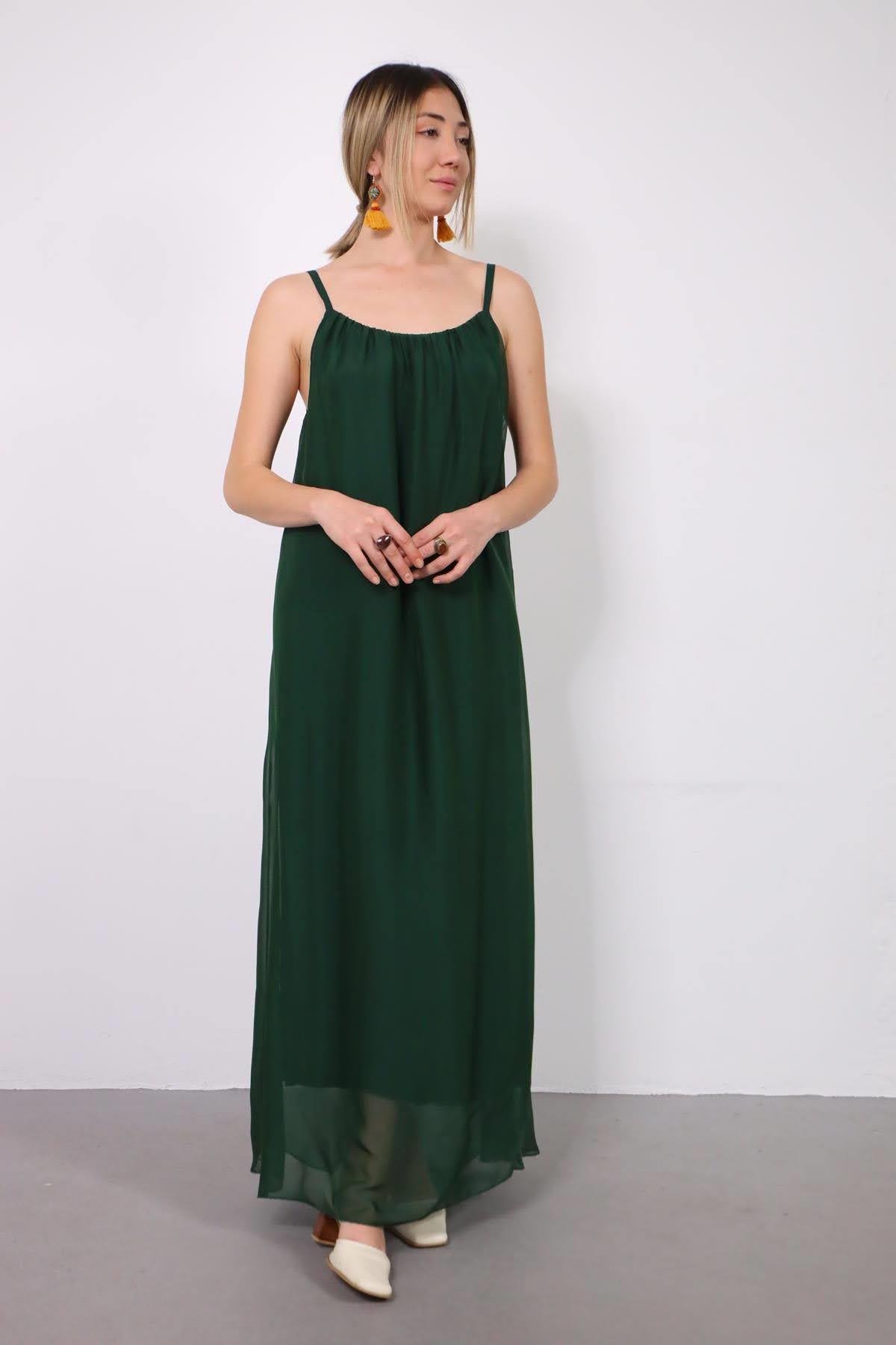  Zümrüt Yeşili Payetli İpek Ceket ve Elbise Takım