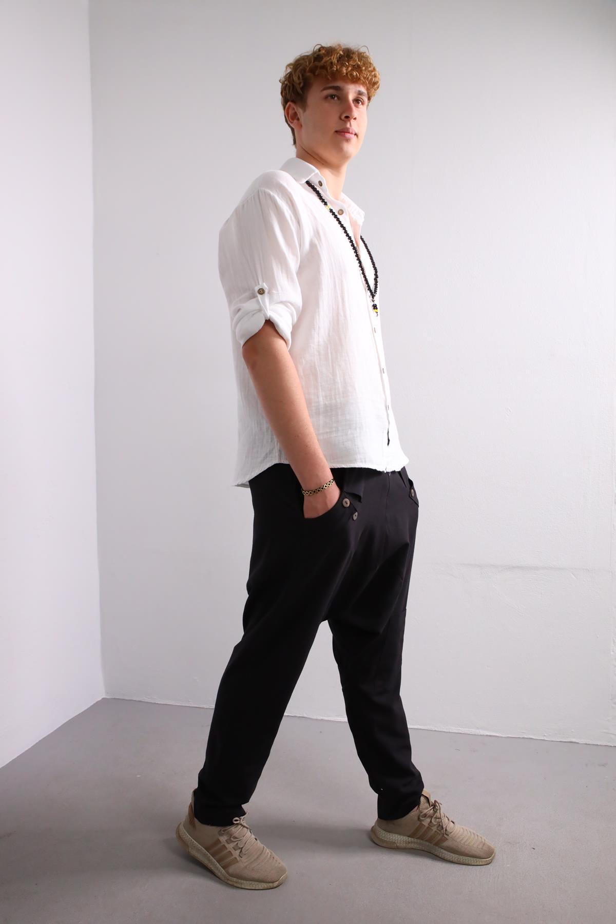 Siyah Loris Erkek Pantolon - Şaman Butik Siyah Loris Erkek Pantolon