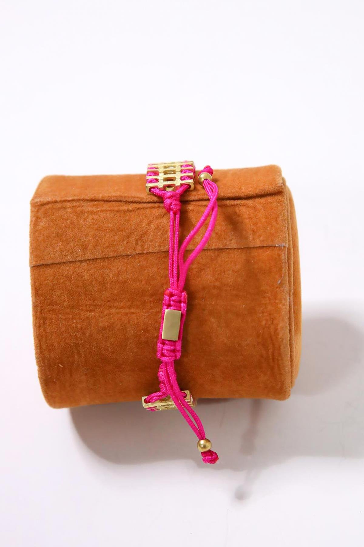 Alloy Madeni Pembe İpli El Yapımı Bileklik - Şaman Butik Alloy Madeni Pembe İpli El Yapımı Bileklik