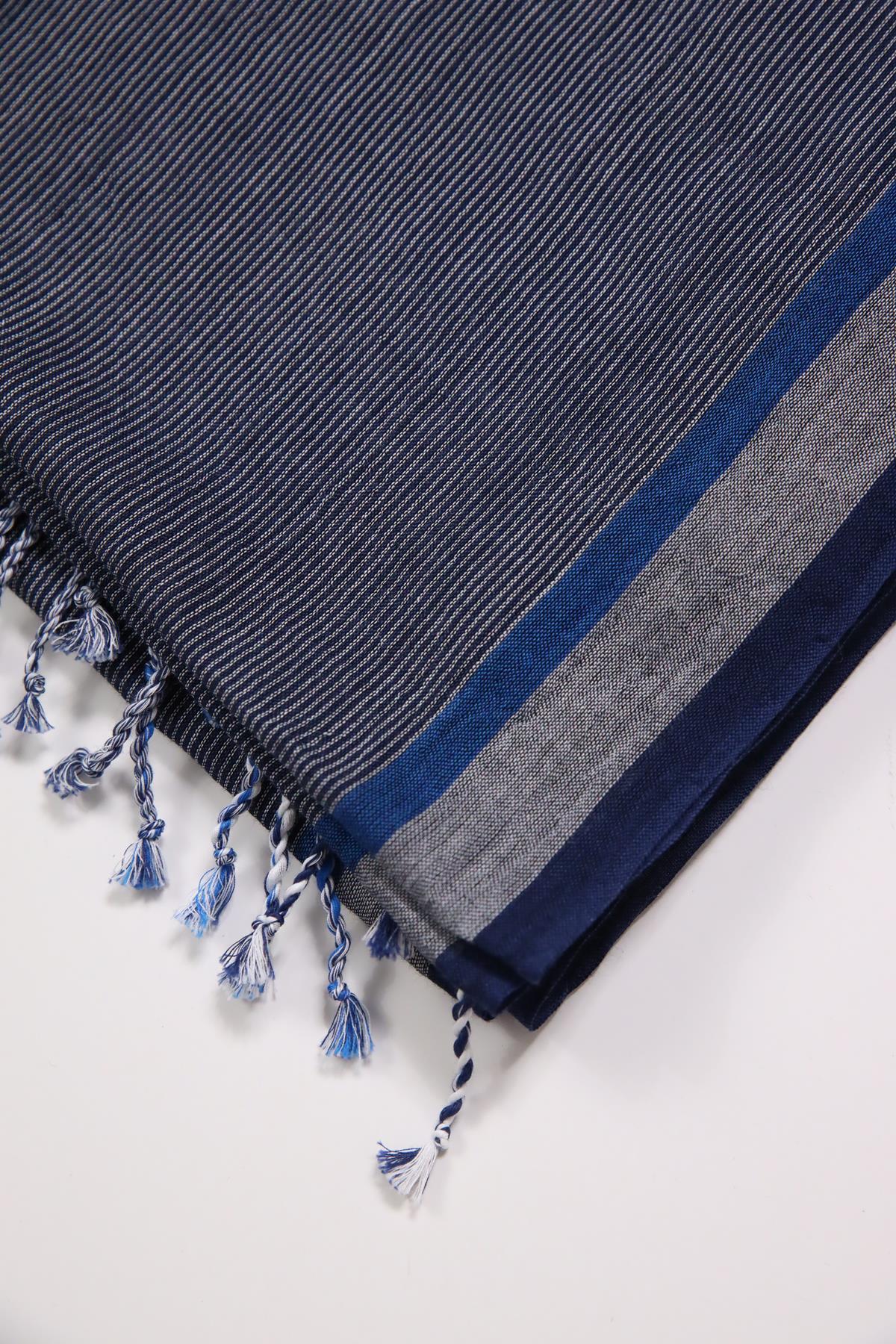 Lacivert Çizgili Narin Peştamal - Şaman Butik Lacivert Çizgili Narin Peştamal