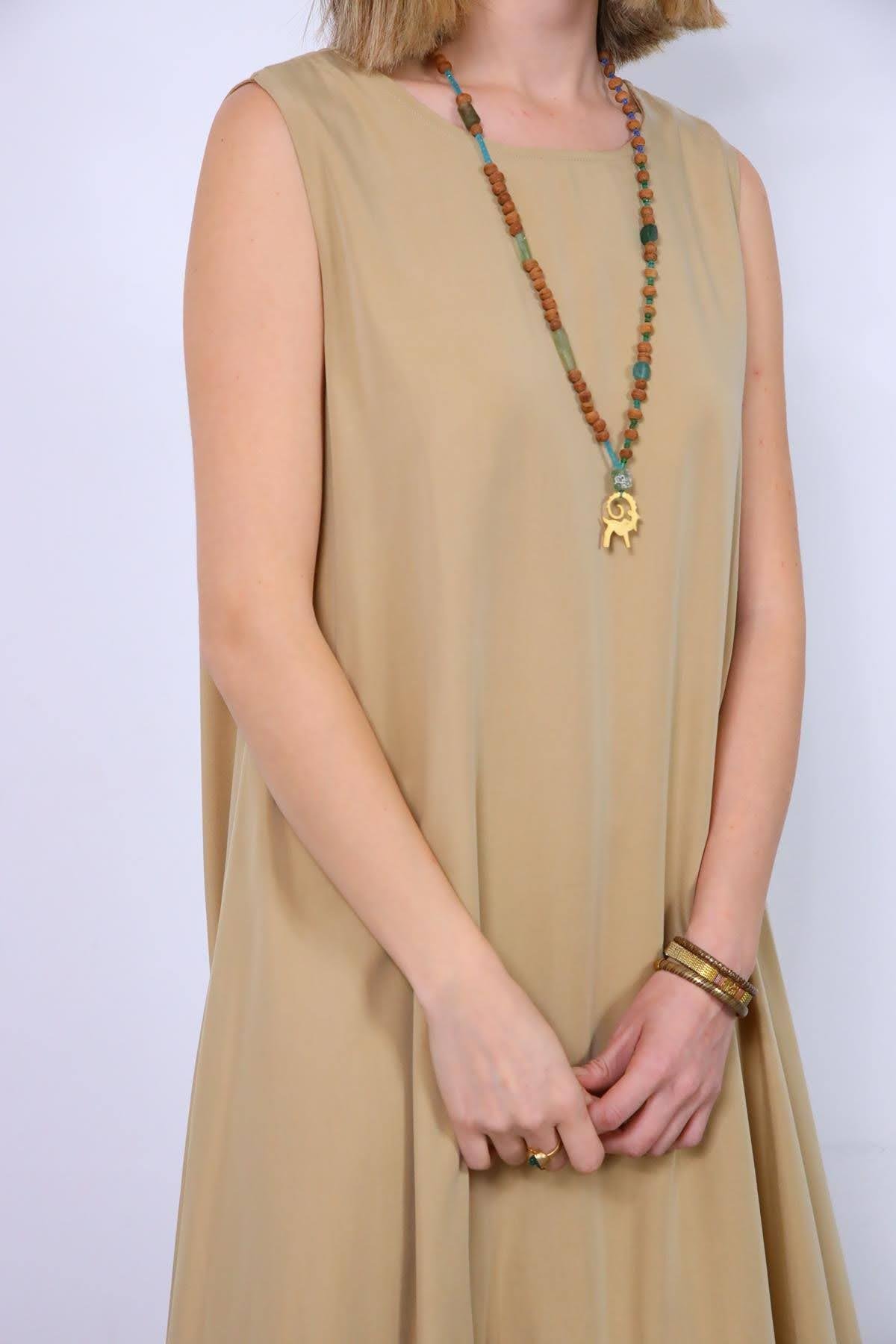 Camel Color Scoop Neck Sleeveless Dress Camel Color Scoop Neck Sleeveless Dress