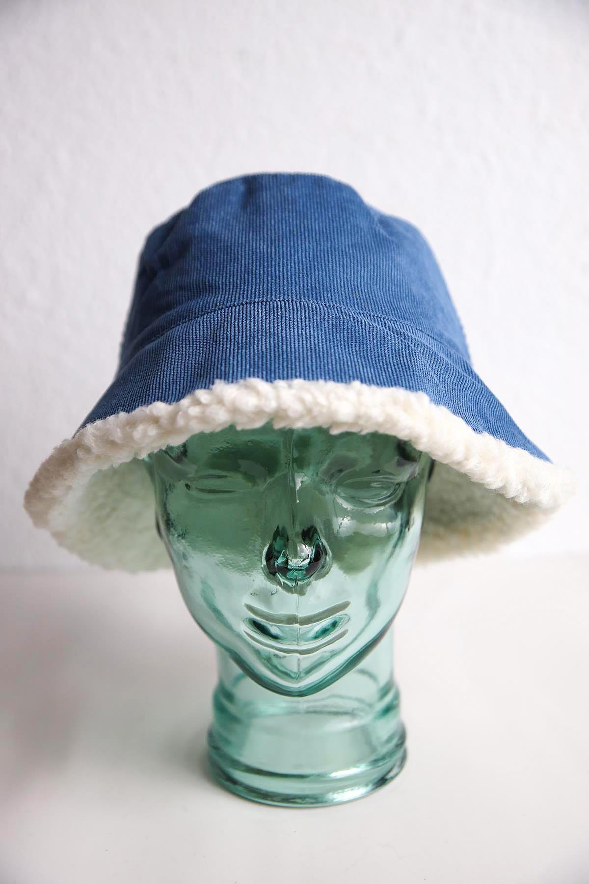  Mavi Fitilli Bucket Şapka