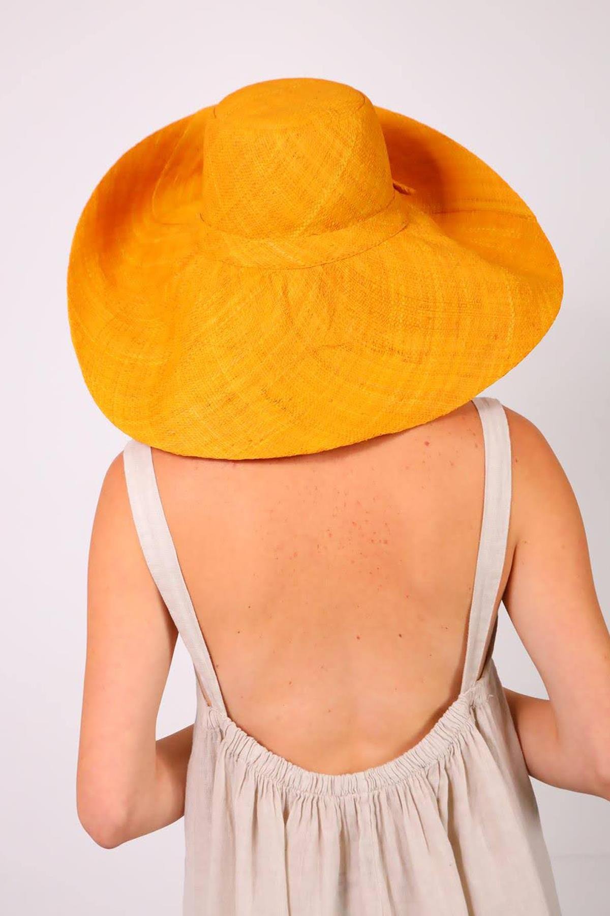  Turuncu Rafya Şapka