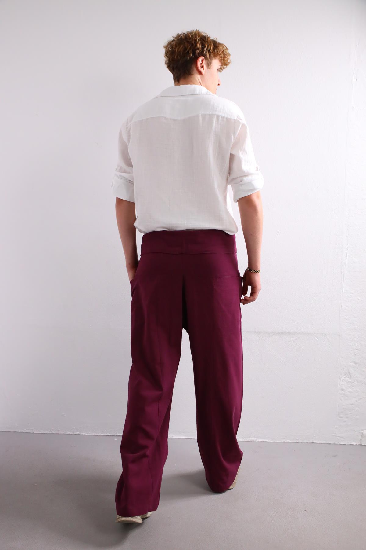  Bordo Balıkçı Pantolon