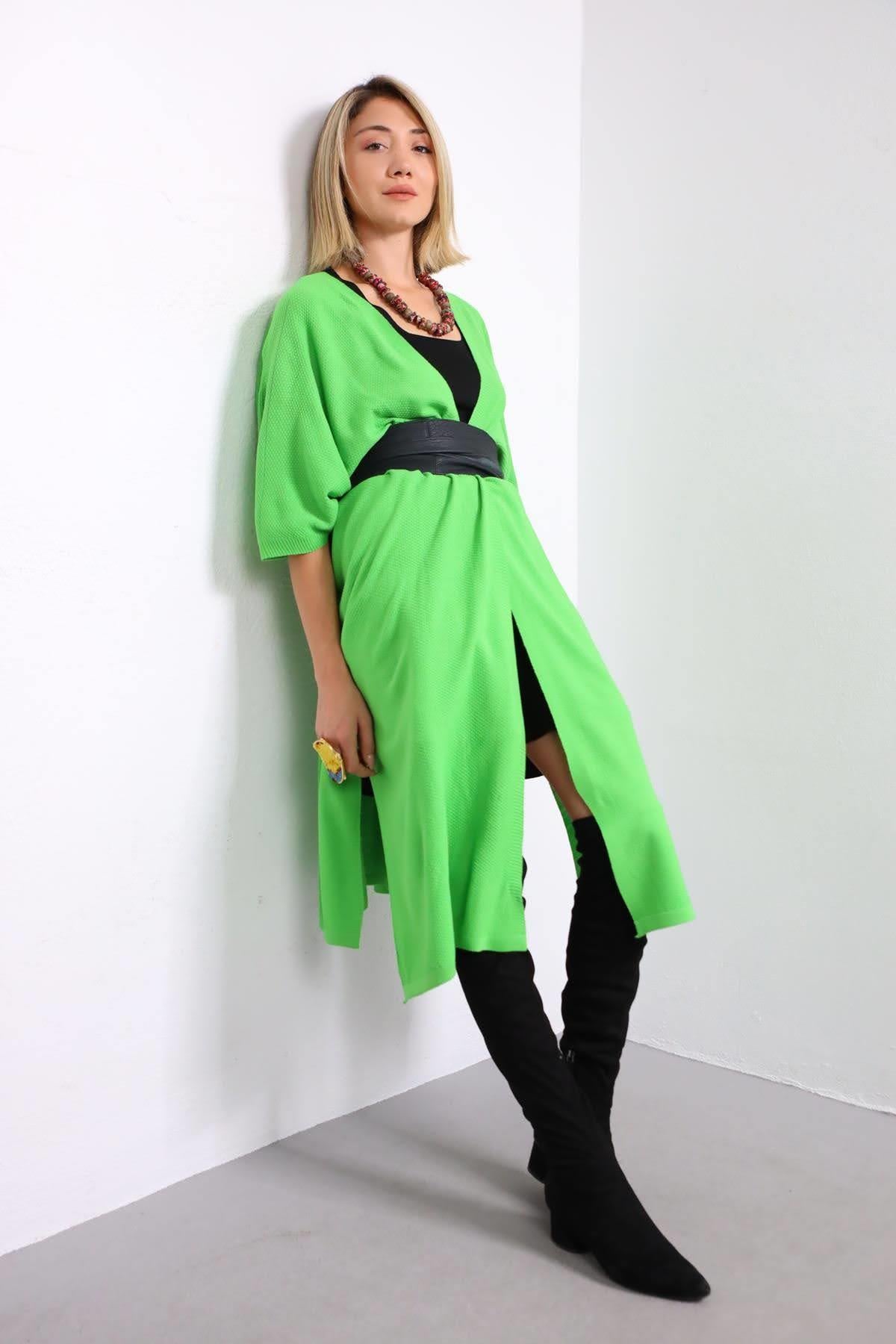 Green Side Slit Cardigan Green Side Slit Cardigan