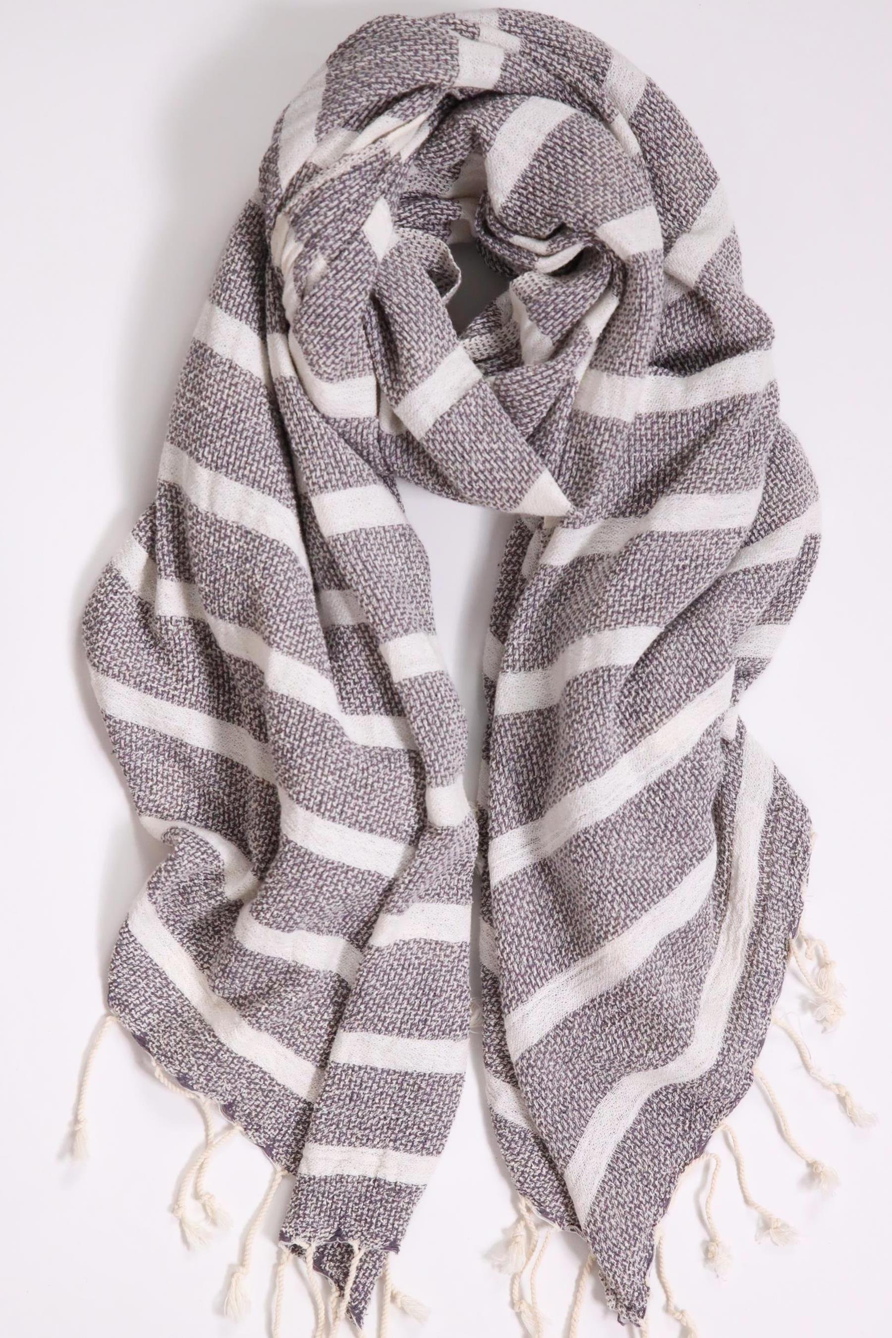  Gri Şile Çizgili Peştamal