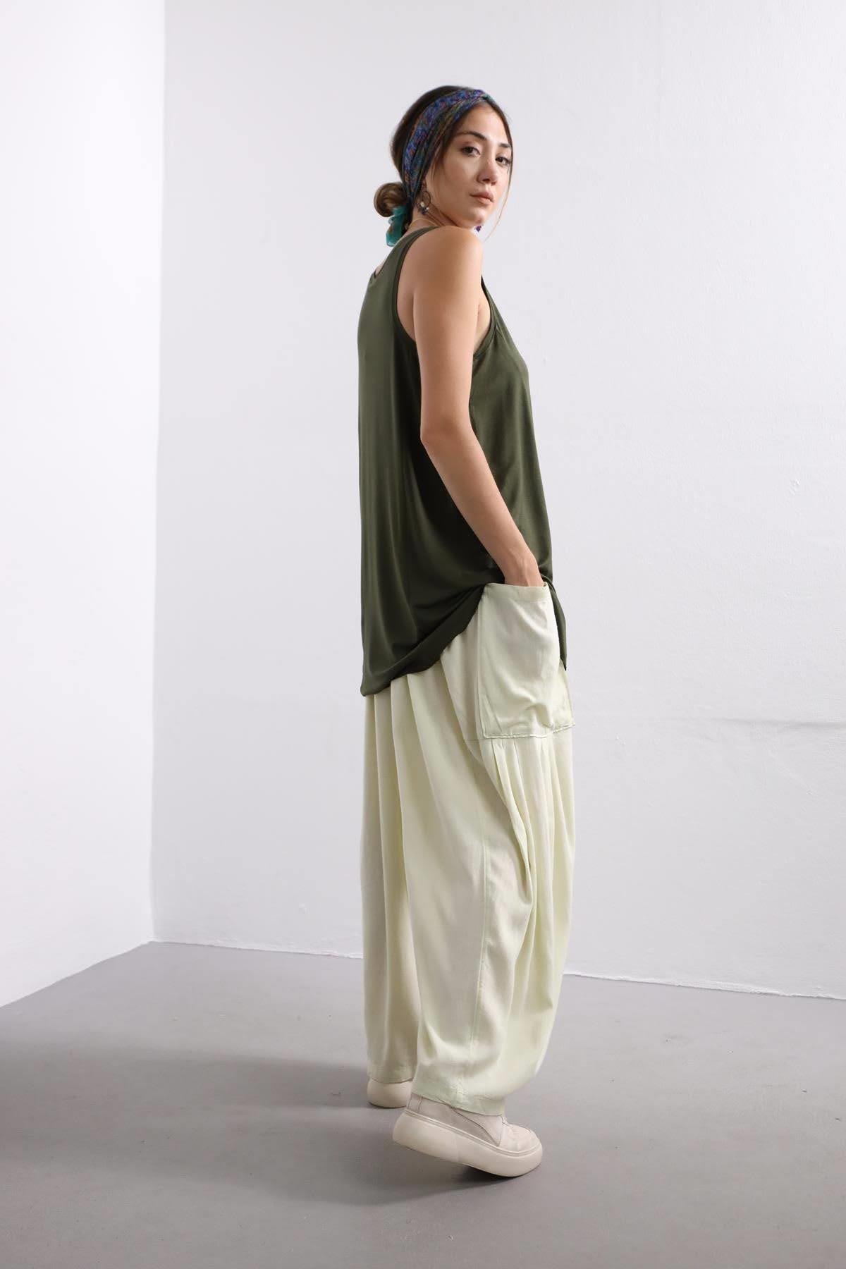 Haki Basic Atlet - Şaman Butik - Bohem Giyim ve Aksesuar | Kadın & Erkek Haki Basic Atlet