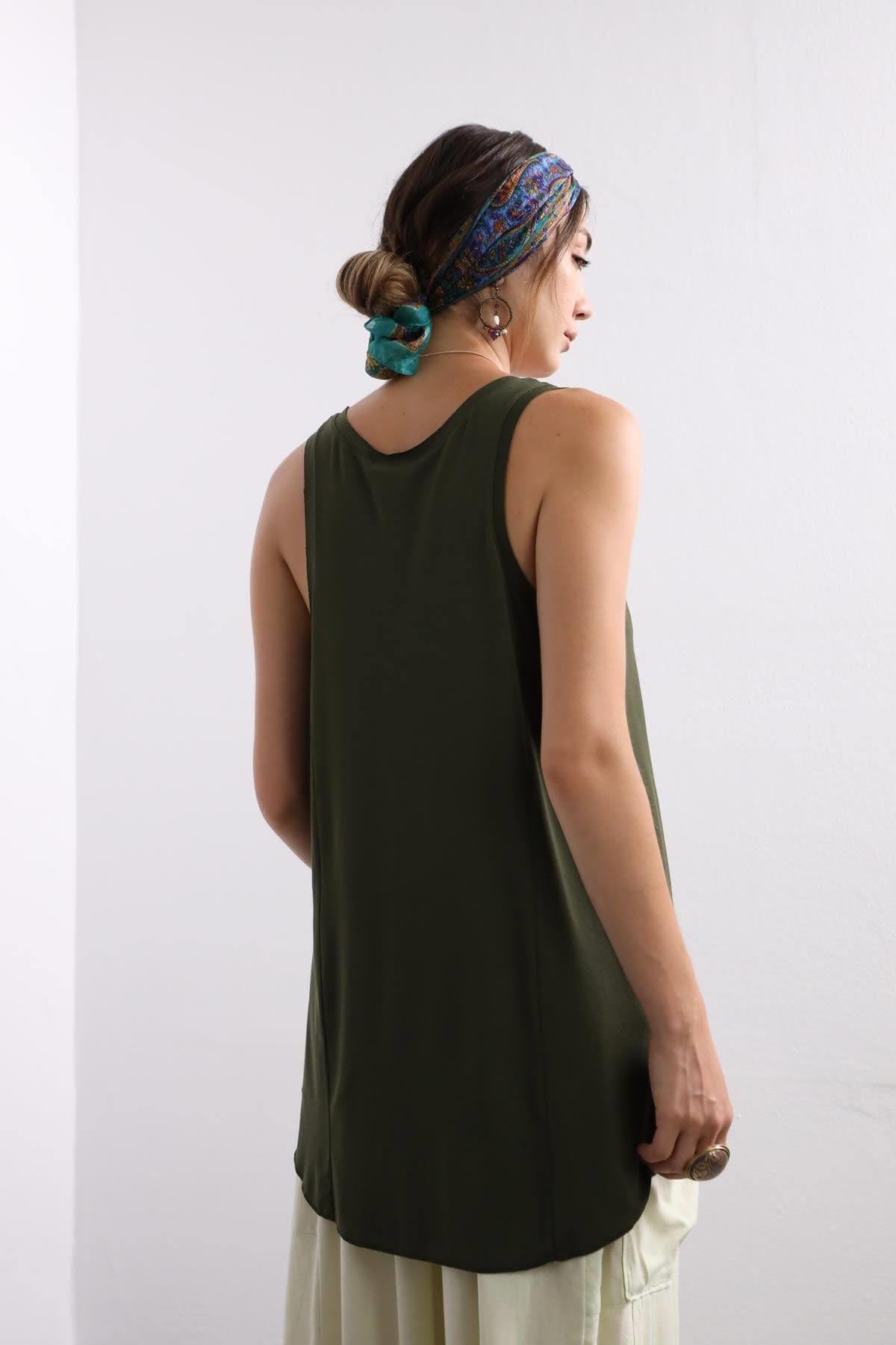 Haki Basic Atlet - Şaman Butik - Bohem Giyim ve Aksesuar | Kadın & Erkek Haki Basic Atlet