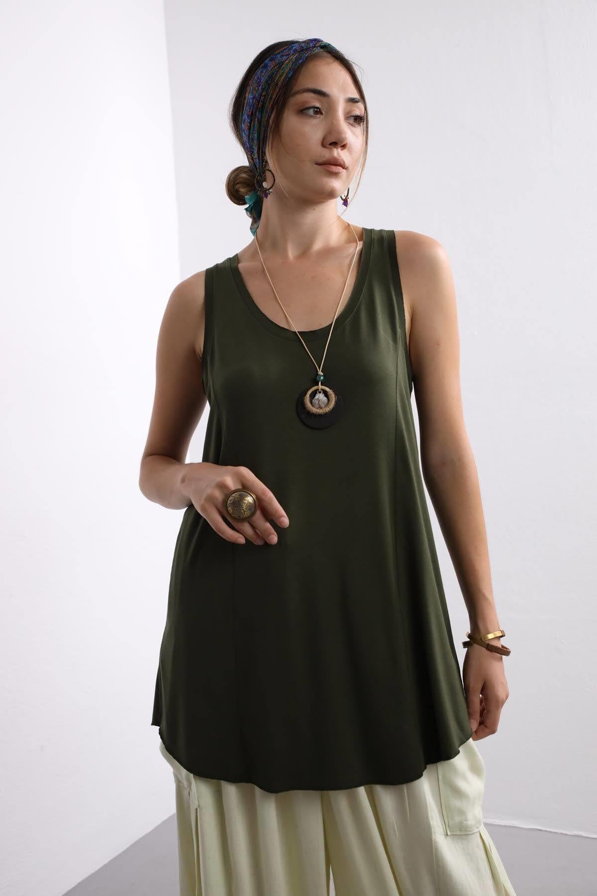 Haki Basic Atlet - Şaman Butik - Bohem Giyim ve Aksesuar | Kadın & Erkek Haki Basic Atlet