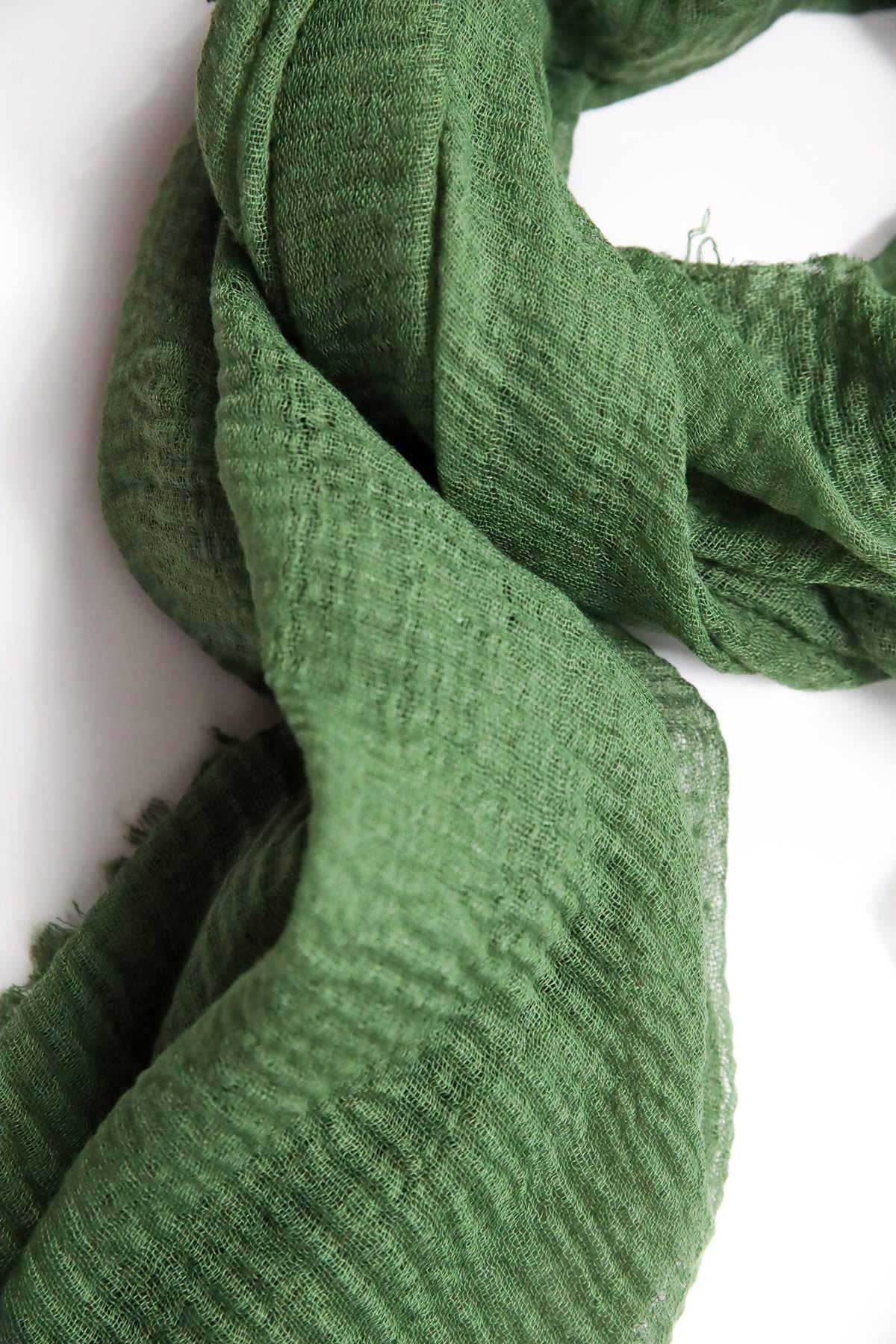 Haki Pamuk Şal - Şaman Butik Haki Pamuk Şal