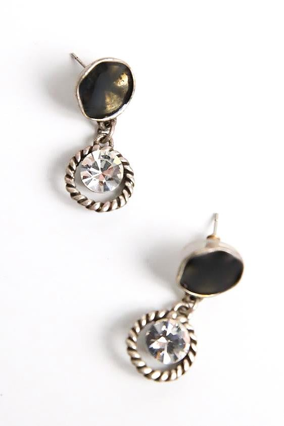 Sallantılı Kristal Taş Küpe - Şaman Butik Sallantılı Kristal Taş Küpe