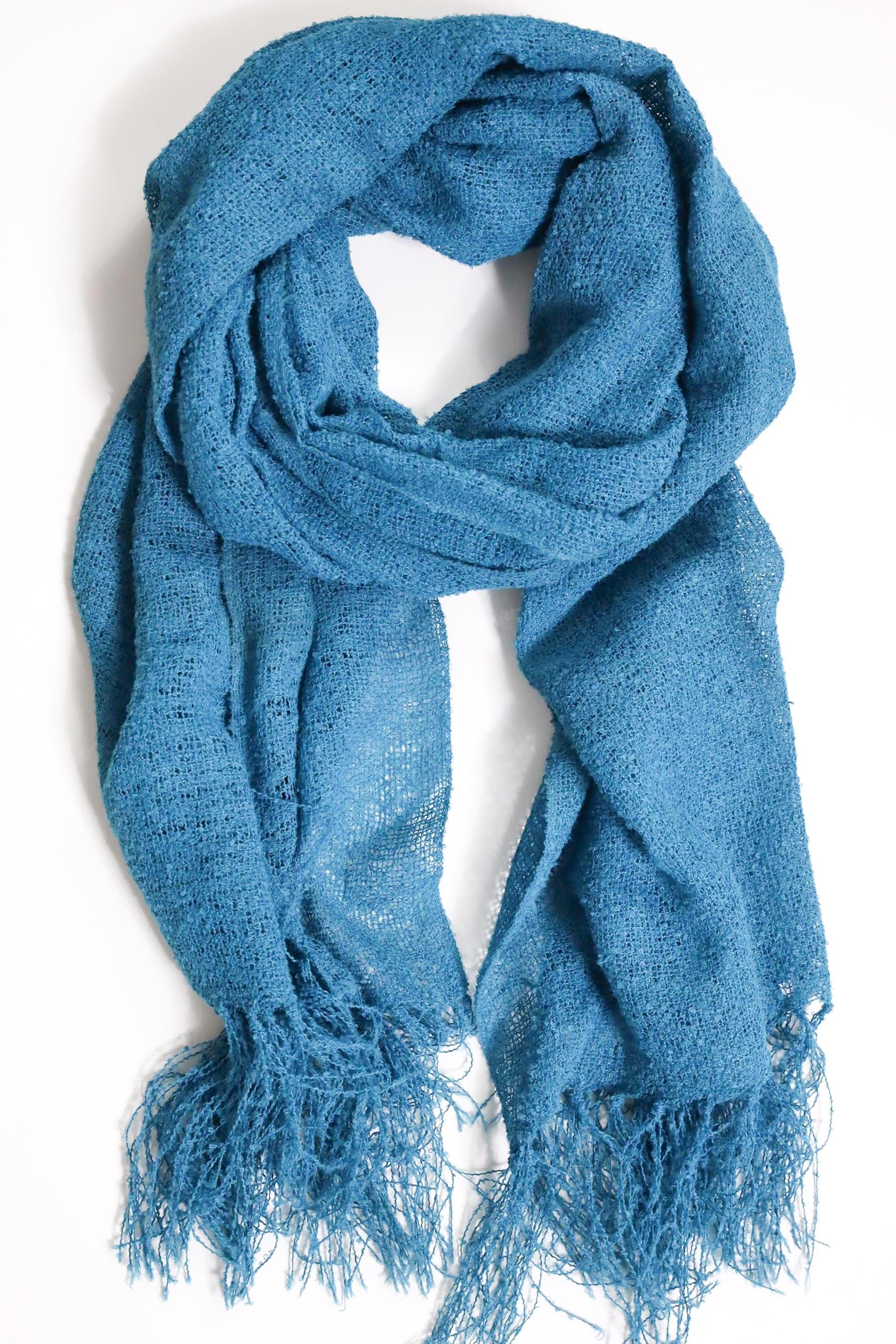 Petrol Mavisi Ajurlu Şal - Şaman Butik Petrol Mavisi Ajurlu Şal