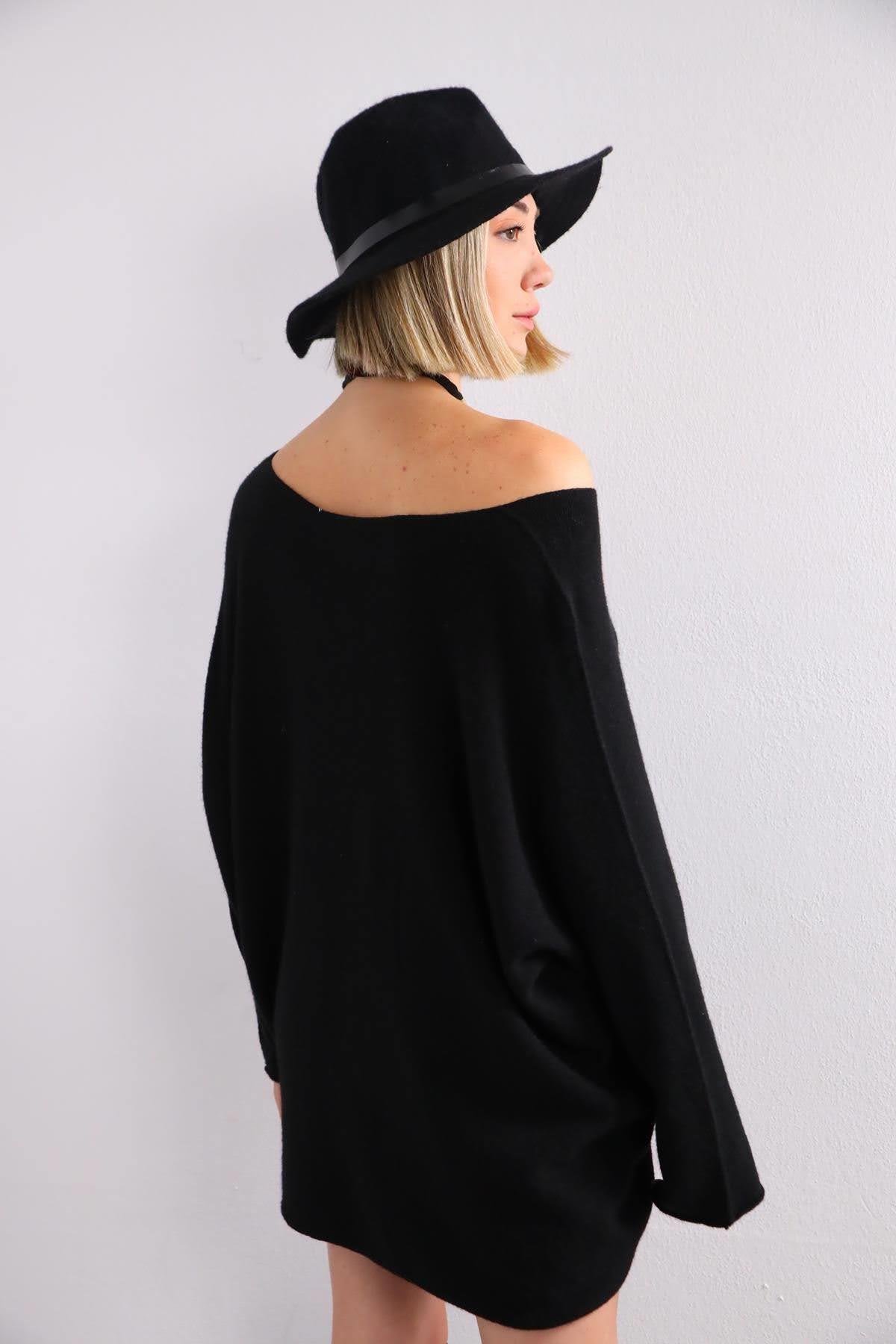 Siyah Yumuşak Doku Salaş Bluz - Şaman Butik Siyah Yumuşak Doku Salaş Bluz