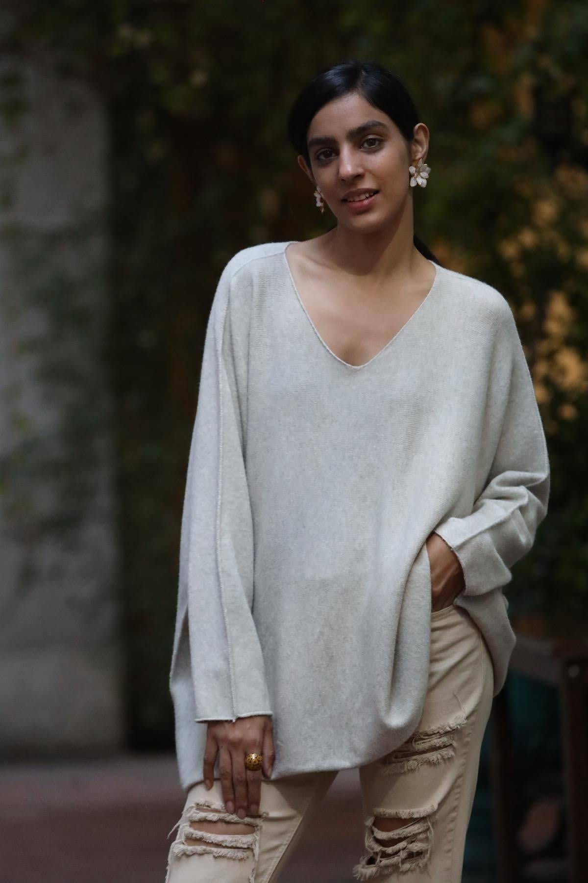 Beige Soft Texture Oversize Blouse