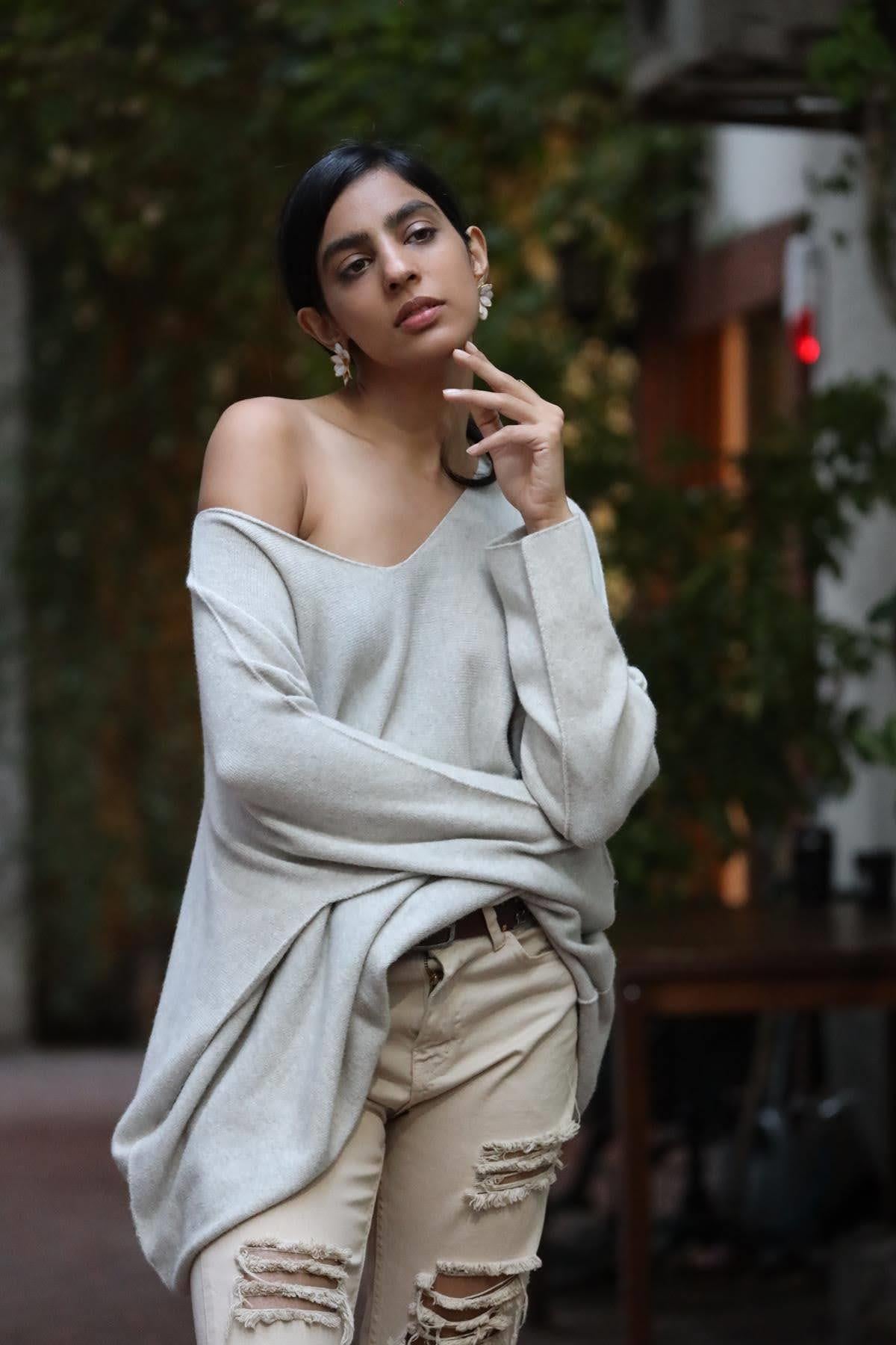 Beige Soft Texture Oversize Blouse