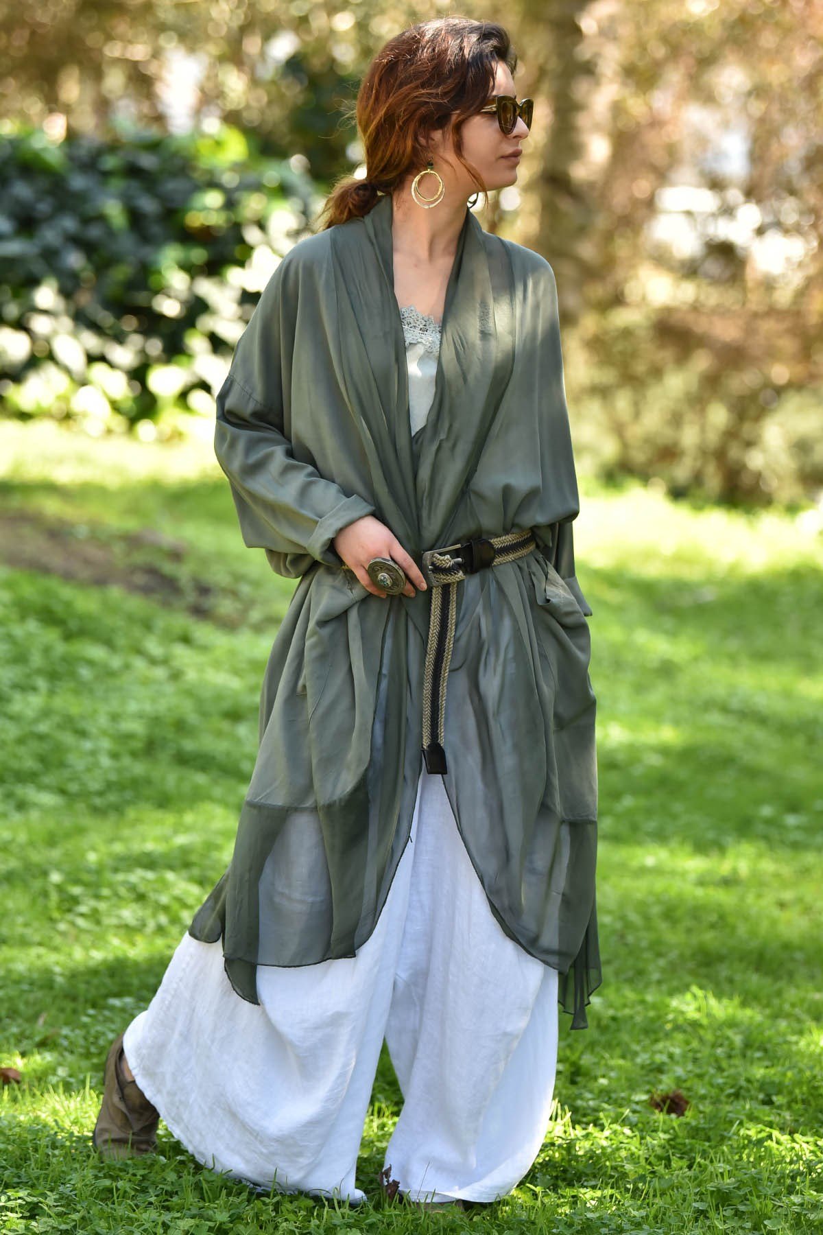 Beyaz Keten Kontes Şalvar