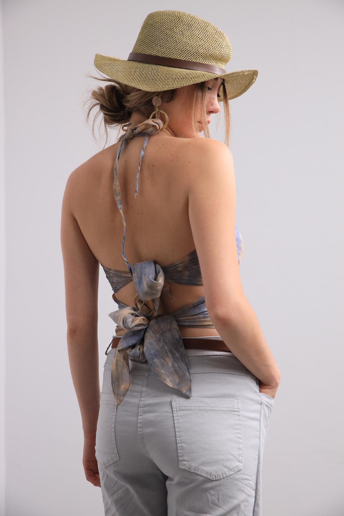 Batikli Bulmaca Bluz - Şaman Butik Batikli Bulmaca Bluz