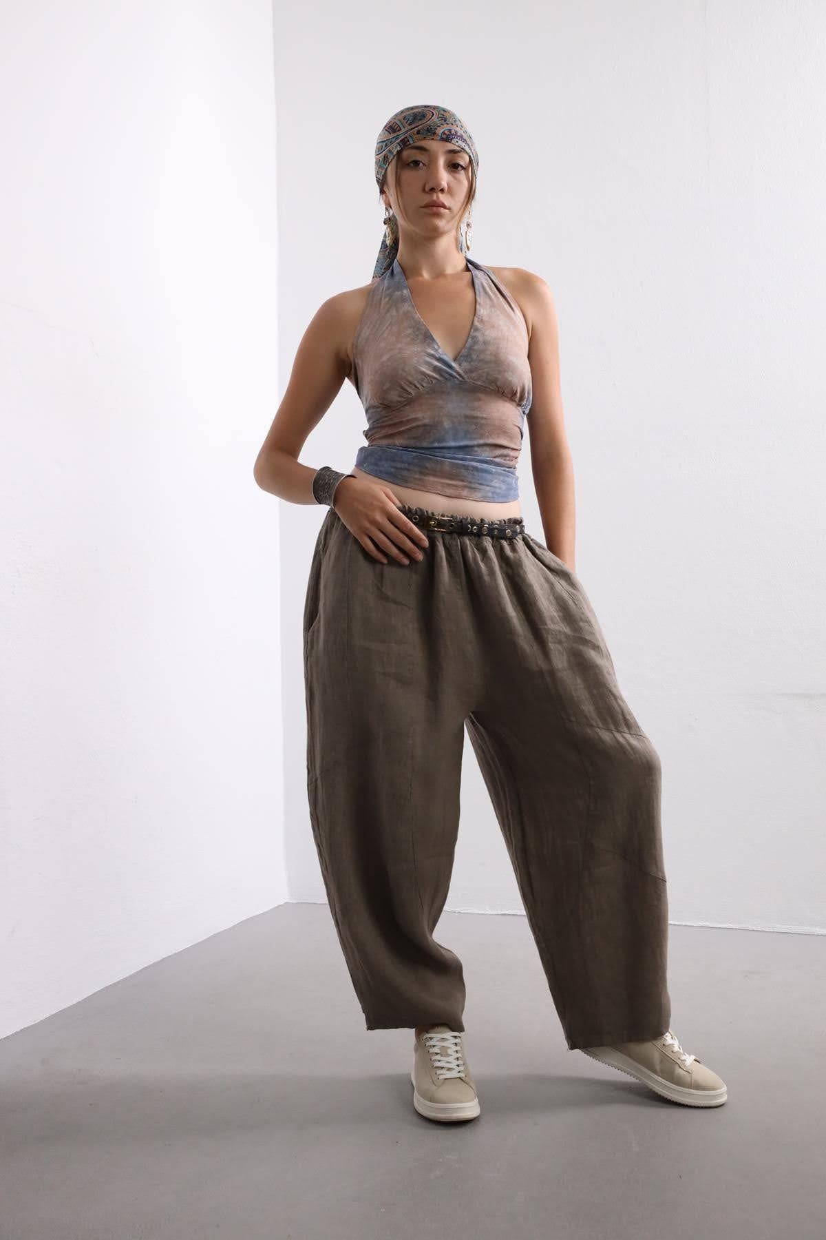 Batikli Bulmaca Bluz - Şaman Butik Batikli Bulmaca Bluz