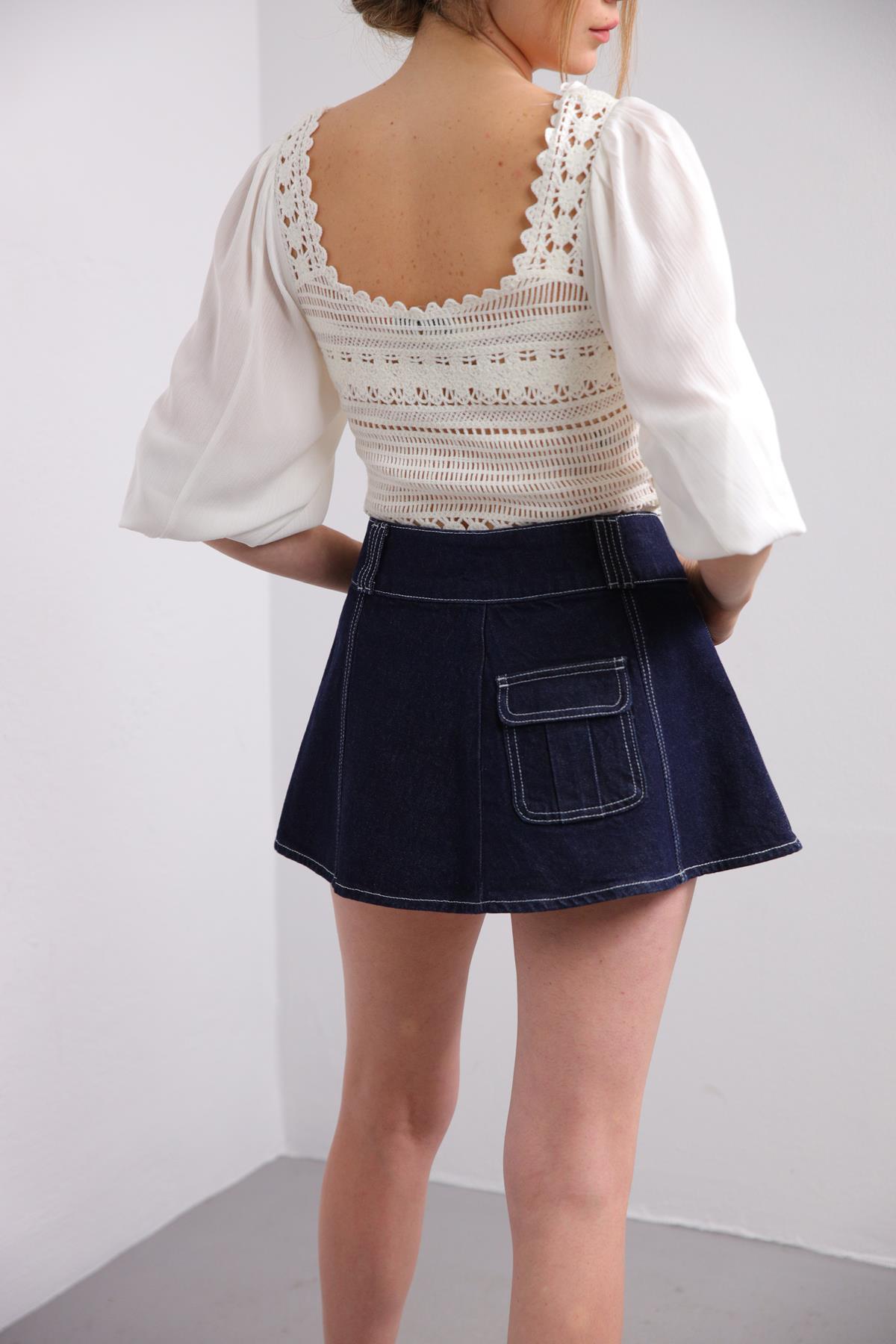 Saman Butik | Shop Online White Tie Detail Knitted Blouse