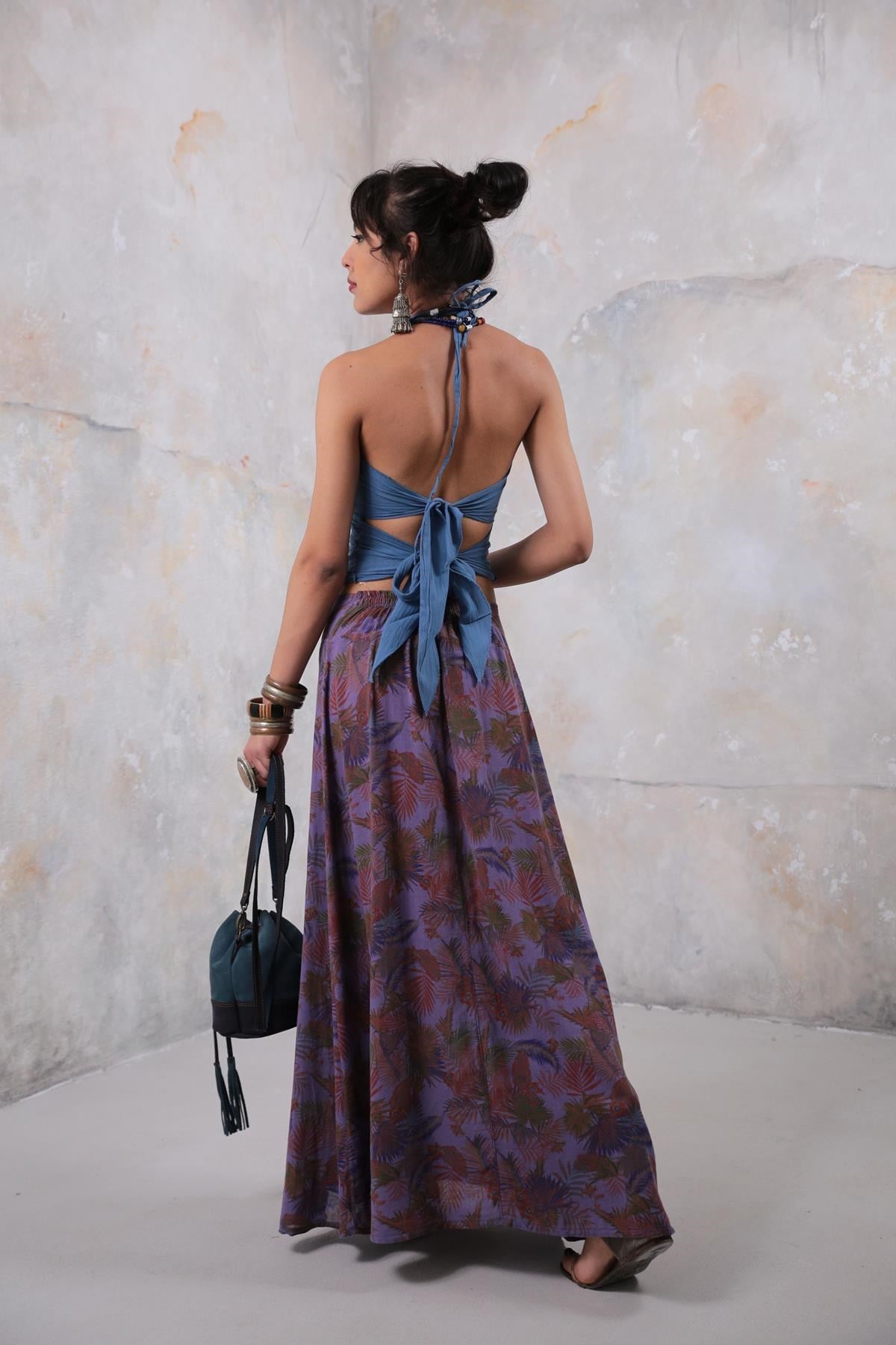 Saman Butik | Shop Online Indigo Back Tied Top