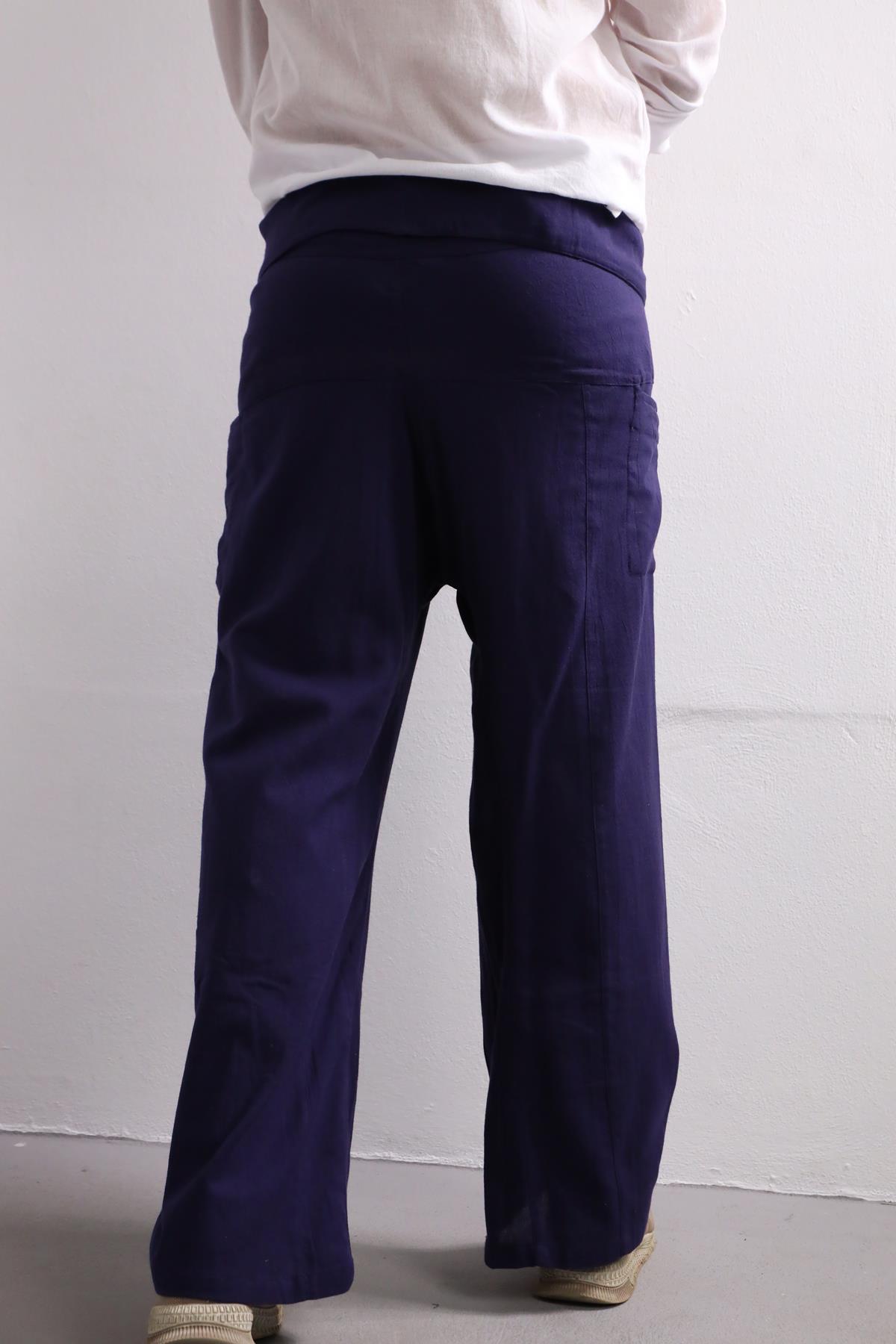  Lacivert Rahat Kesim Balıkçı Pantolon