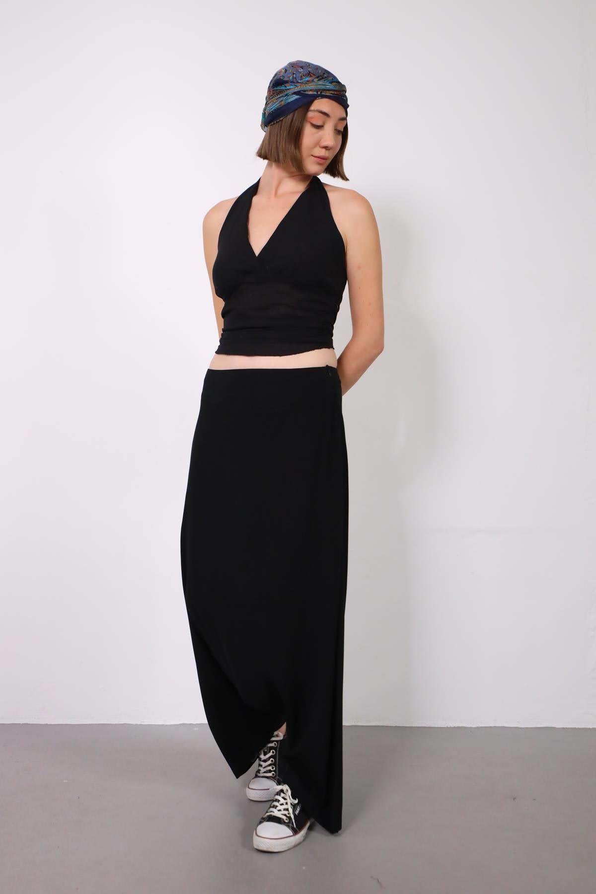 Black Zippered Harem Pants - Saman Butik | Shop Online Black Zippered Harem Pants