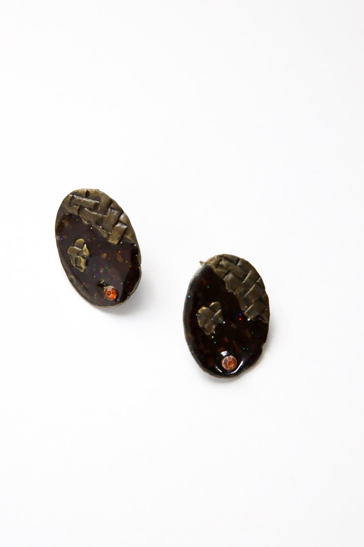 Oval Parlak Küpe - Şaman Butik Oval Parlak Küpe