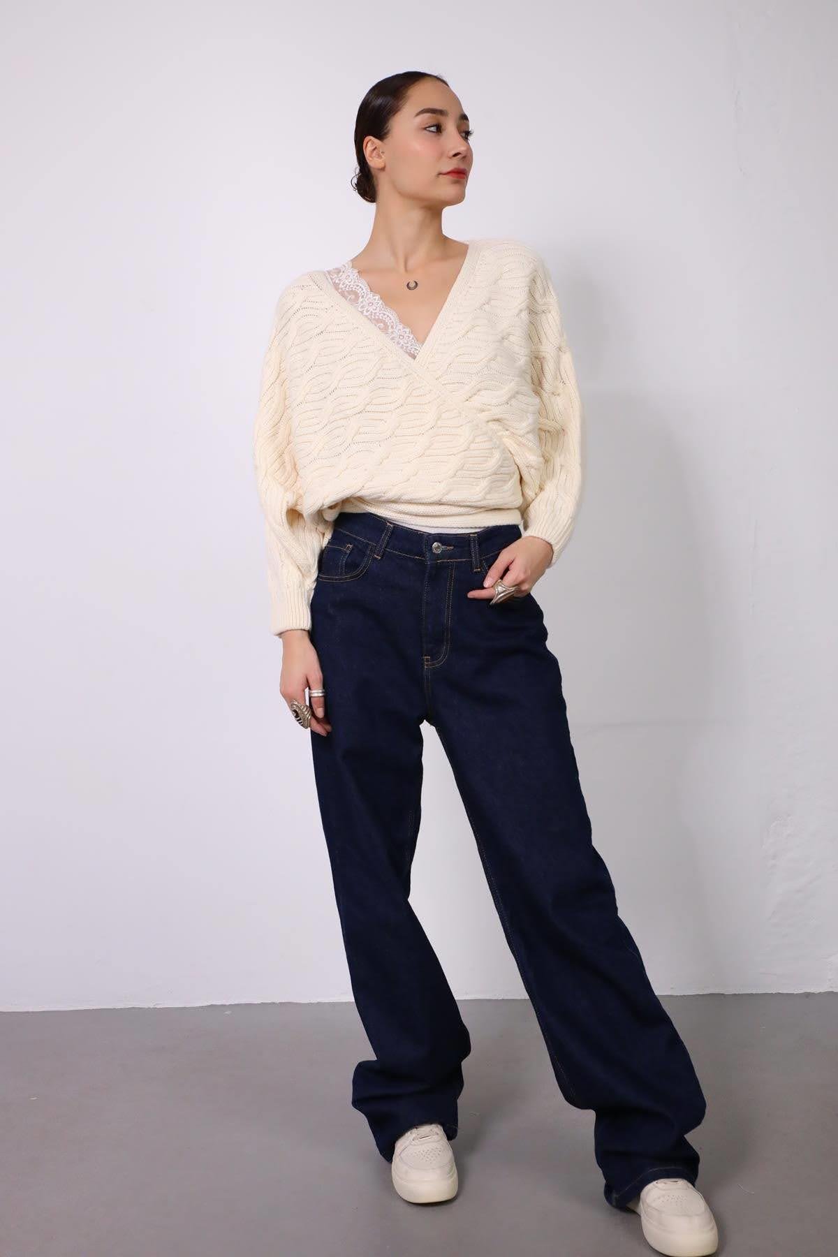 Cream Tie Side Knitwear Cardigan - Saman Butik | Shop Online Cream Tie Side Knitwear Cardigan